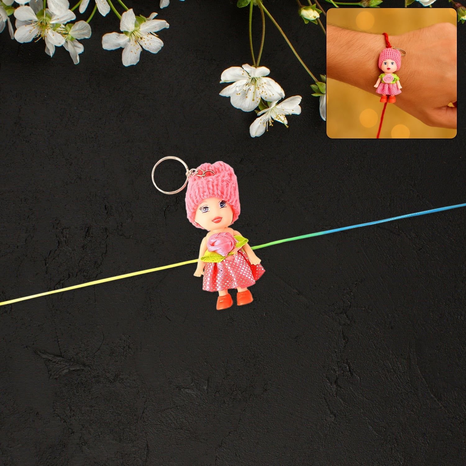 2-in-1 Kids Doll Rakhi cum Keychain – Stylish Soft Toy Rakhi for Raksha Bandhan & Daily Use as Bag or Key Ring (Mix Design) - Image 3