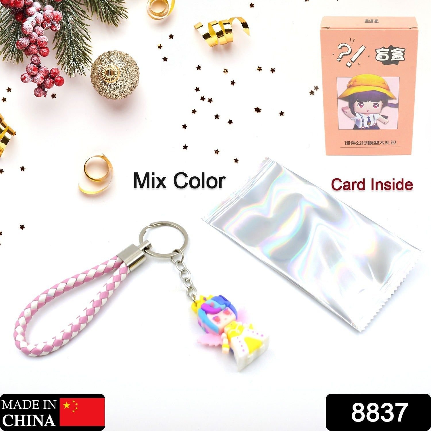 Cute Keychain With Card Gift - Keychain Accessories Key Chain Backpack Charms Car Keys Keychain for Kids Girls, Unicorn Toy and Charm Key- Chain for Bag / Door Key- Ring / car Key- Ring / Party Favor (Mix Color & Design 1 Pc ) - Image 2