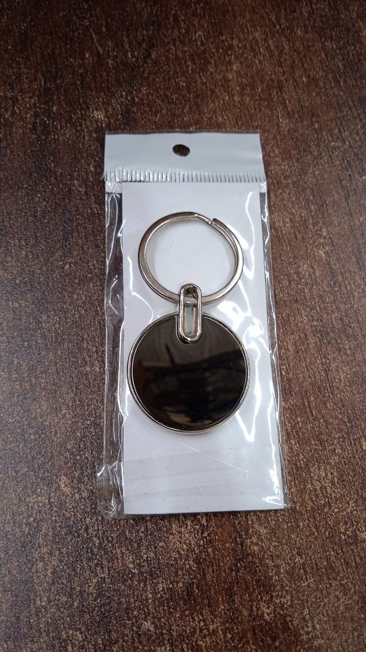 Sleek Black Round Metal Keychain (1 Pc) - Image 8