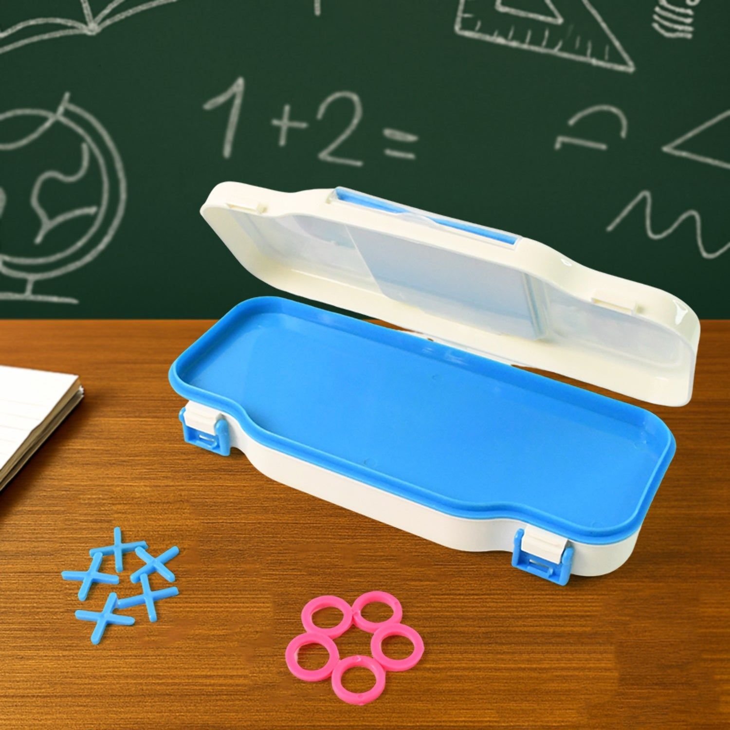 Kids Pencil Box with Built-in Tic Tac Toe Game - Image 5