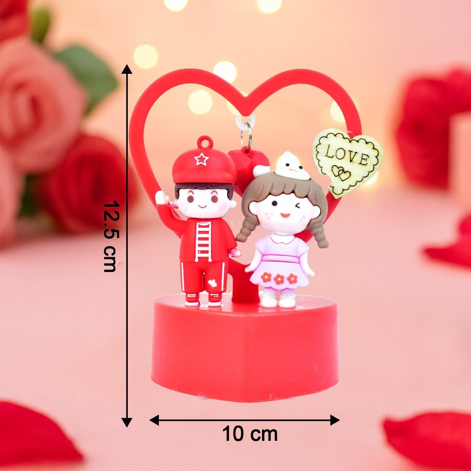 Cute Romantic Couple Love Showpiece with Heart Frame (1 Pc) - Image 4