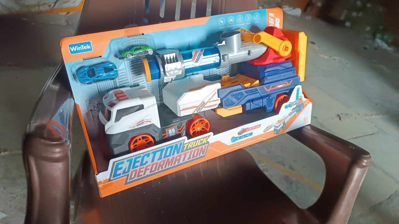 Large Truck Toys Include 2 Racing Cars+4 Ball, with Light & Sounds (Battery Not Included) - Image 8