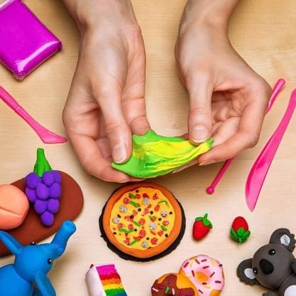 Non-Toxic Creative 30 Dough Clay 5 Different Colors, (Pack of 6 Pcs) - Image 4