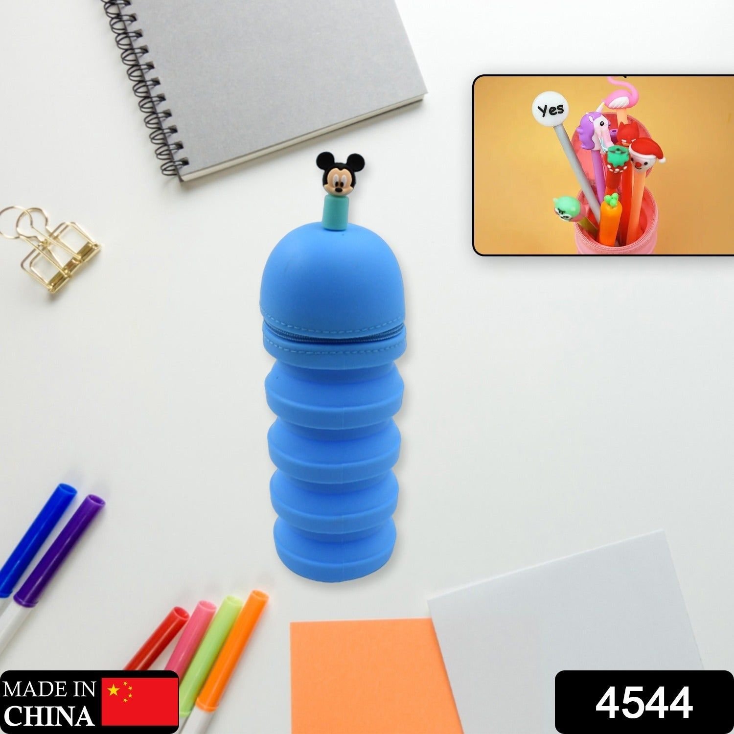 Silicone Telescopic Pencil Case – Large Capacity, Zipper Closure, Perfect for School & Office - Image 2