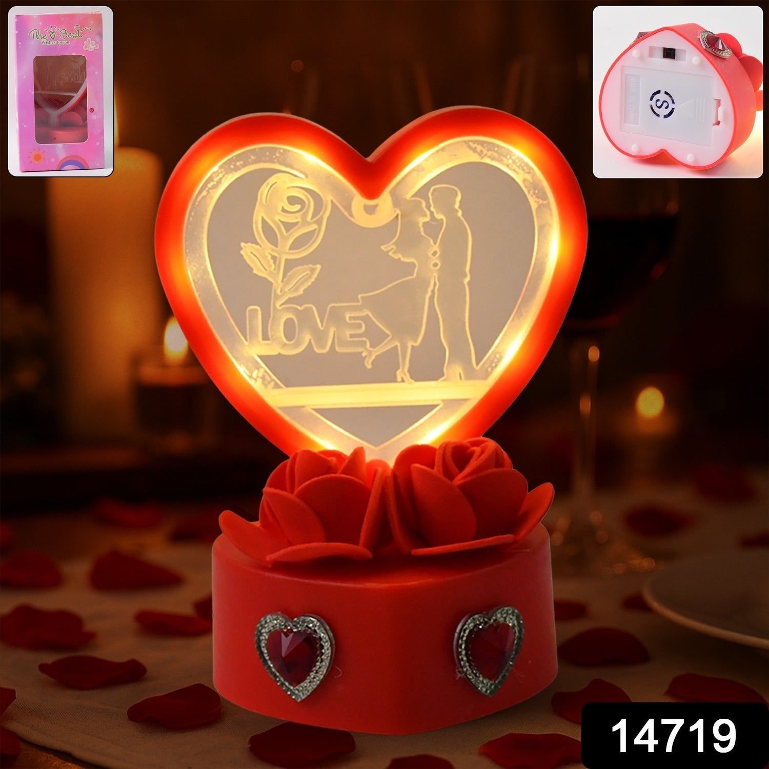 Heart-Shaped Love Couple Decorative Showpiece (1 Pc) - Image 2