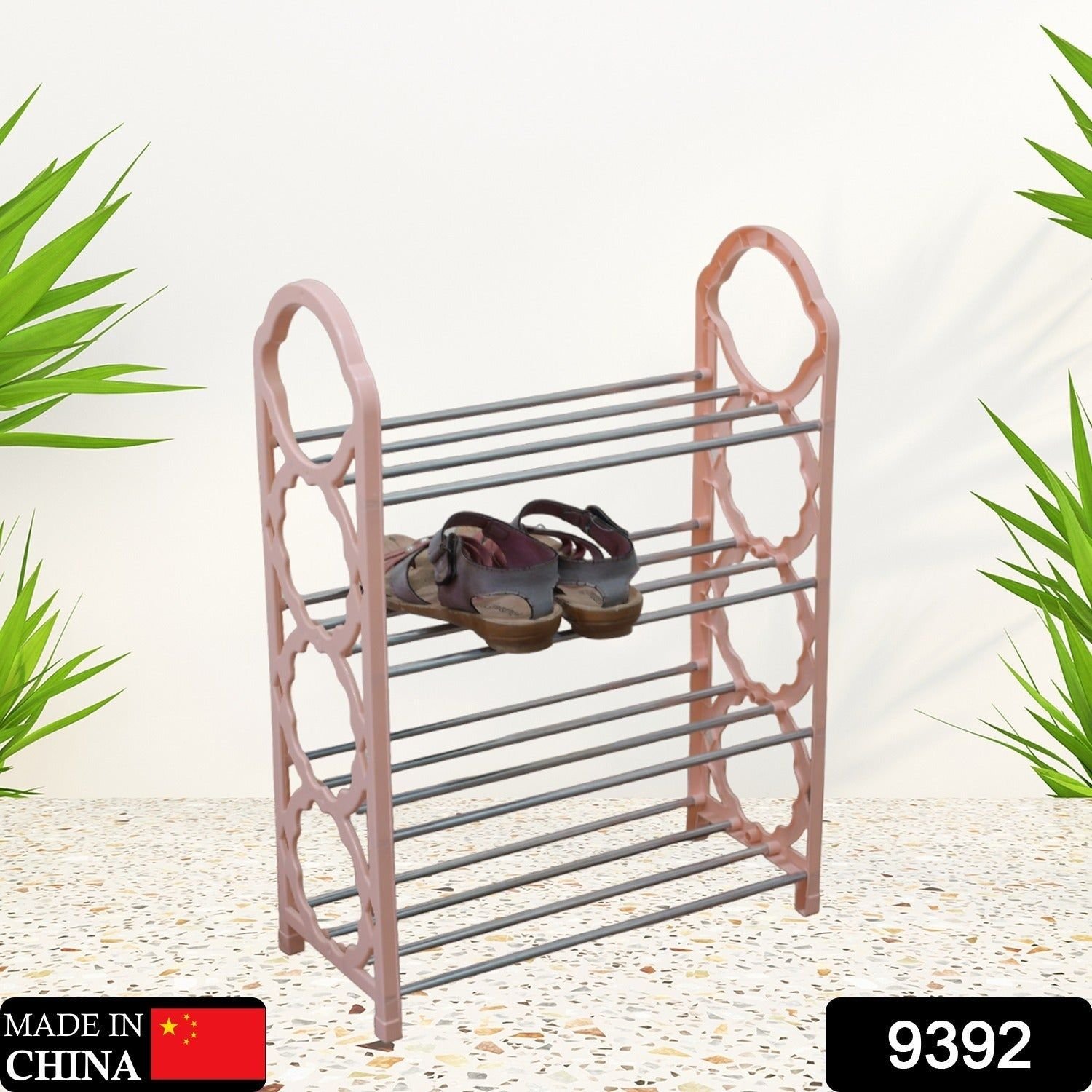 Shoes Storage Shelf, 4 Layer Space‑saving Shoes Show Rack Folding Shoe Rack, Standing Shoe Rack DIY Shoes Storage Shelf Home Organizer for Bedroom, Hallway and Closet Shoe Storage - Image 2