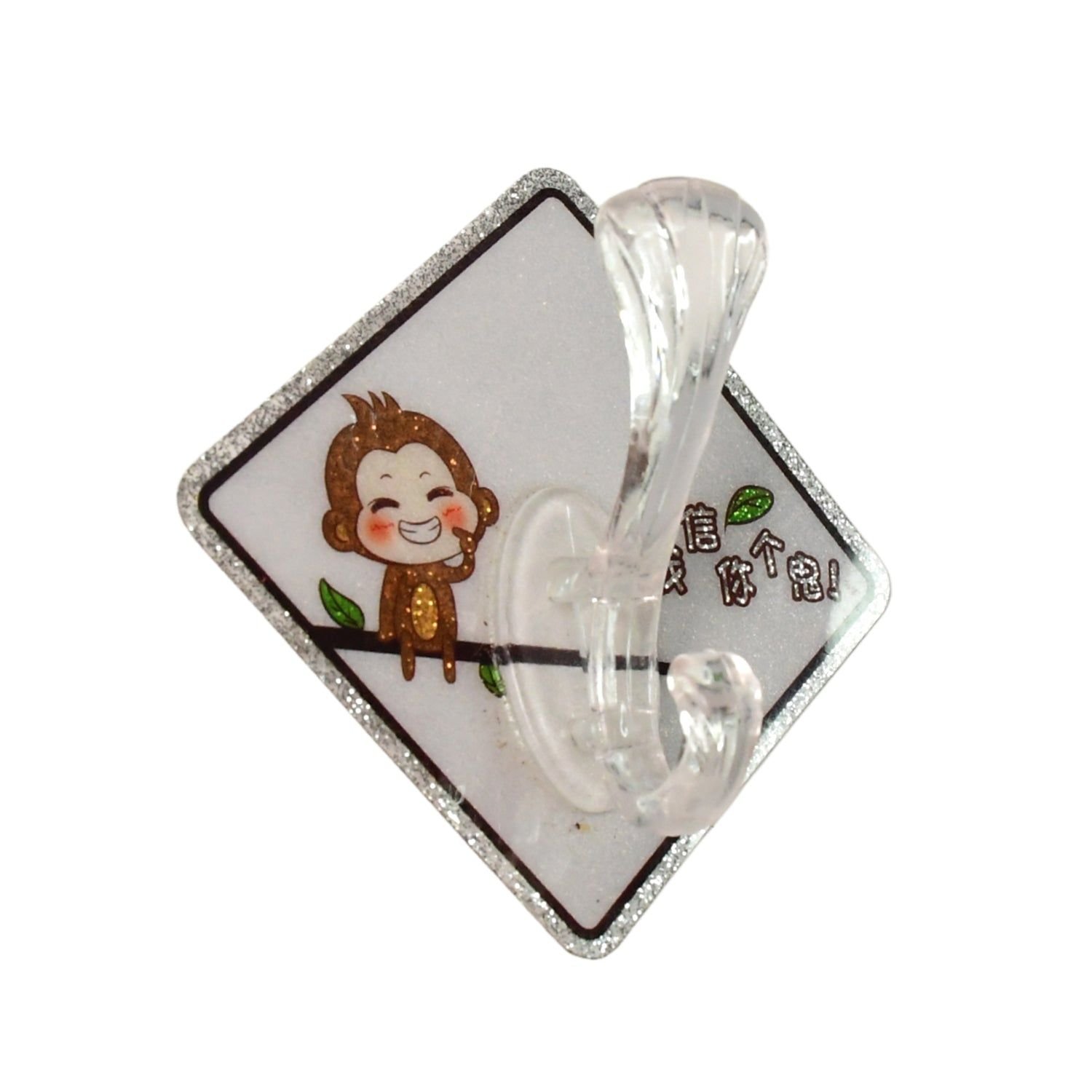 Cute Cartoon Print Transparent Wall Hook with Self-Adhesive Back (1 Pc) - Image 5