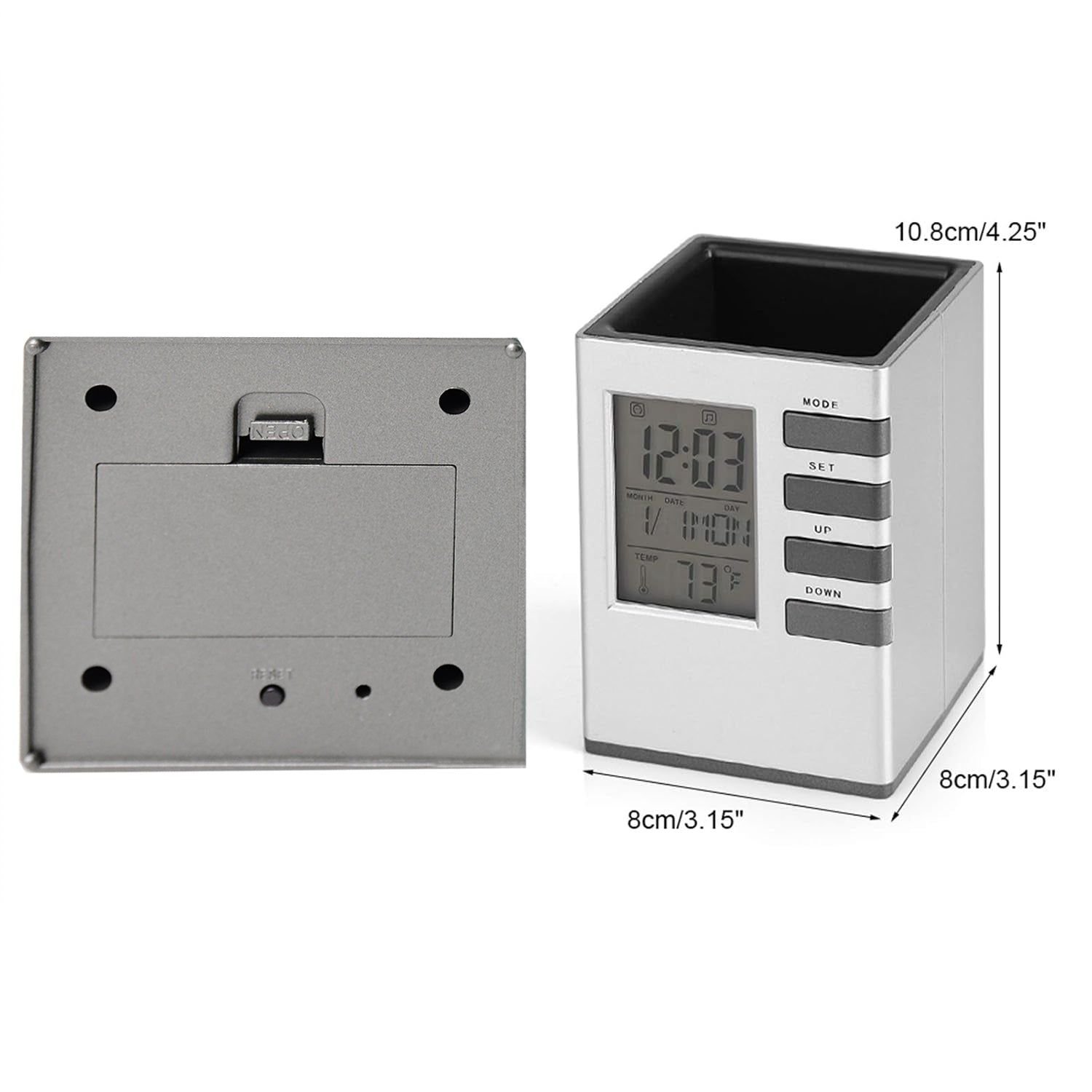 Multifunction Cube Digital Desk Clock with Pen Holder (1 Pc) - Image 4