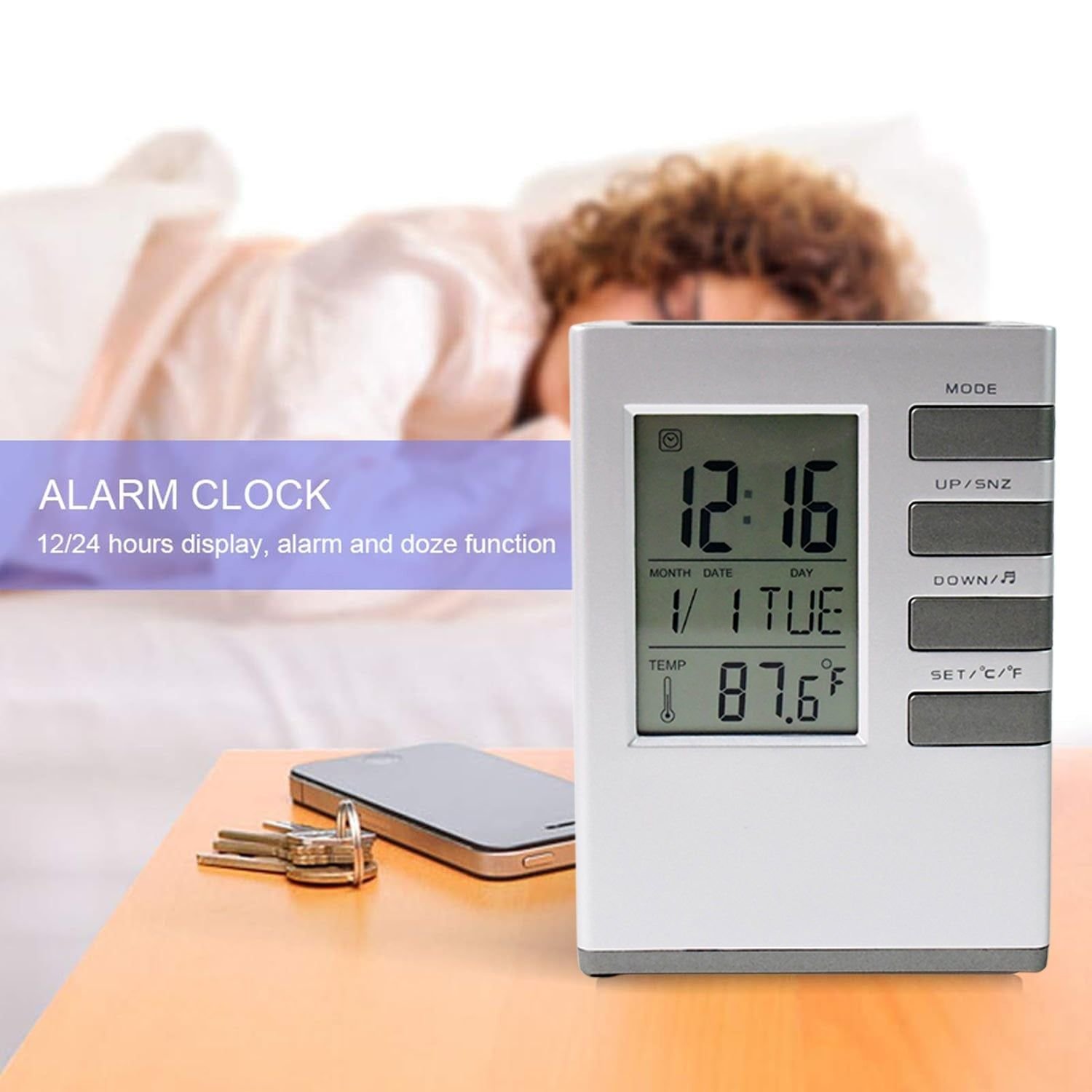 Multifunction Cube Digital Desk Clock with Pen Holder (1 Pc) - Image 7
