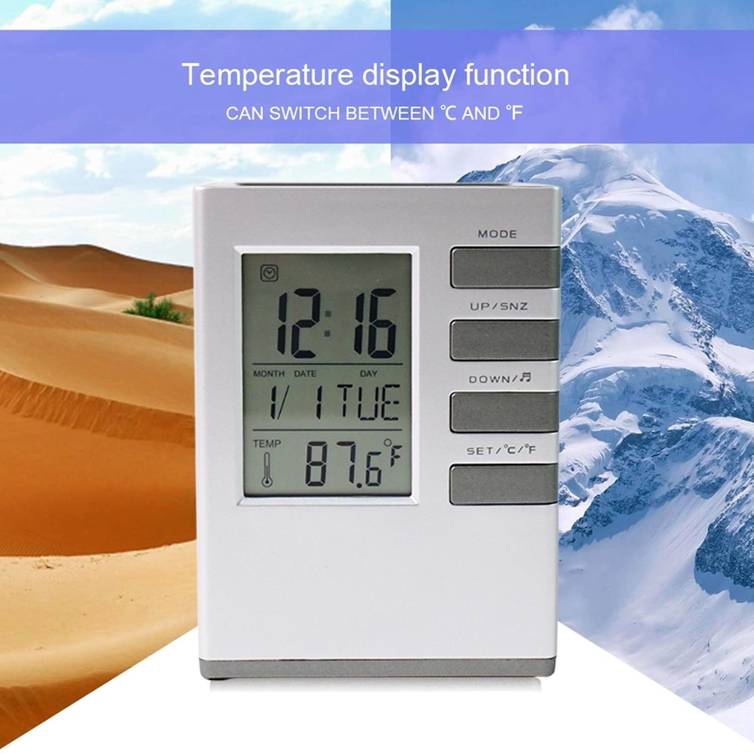 Multifunction Cube Digital Desk Clock with Pen Holder (1 Pc) - Image 8