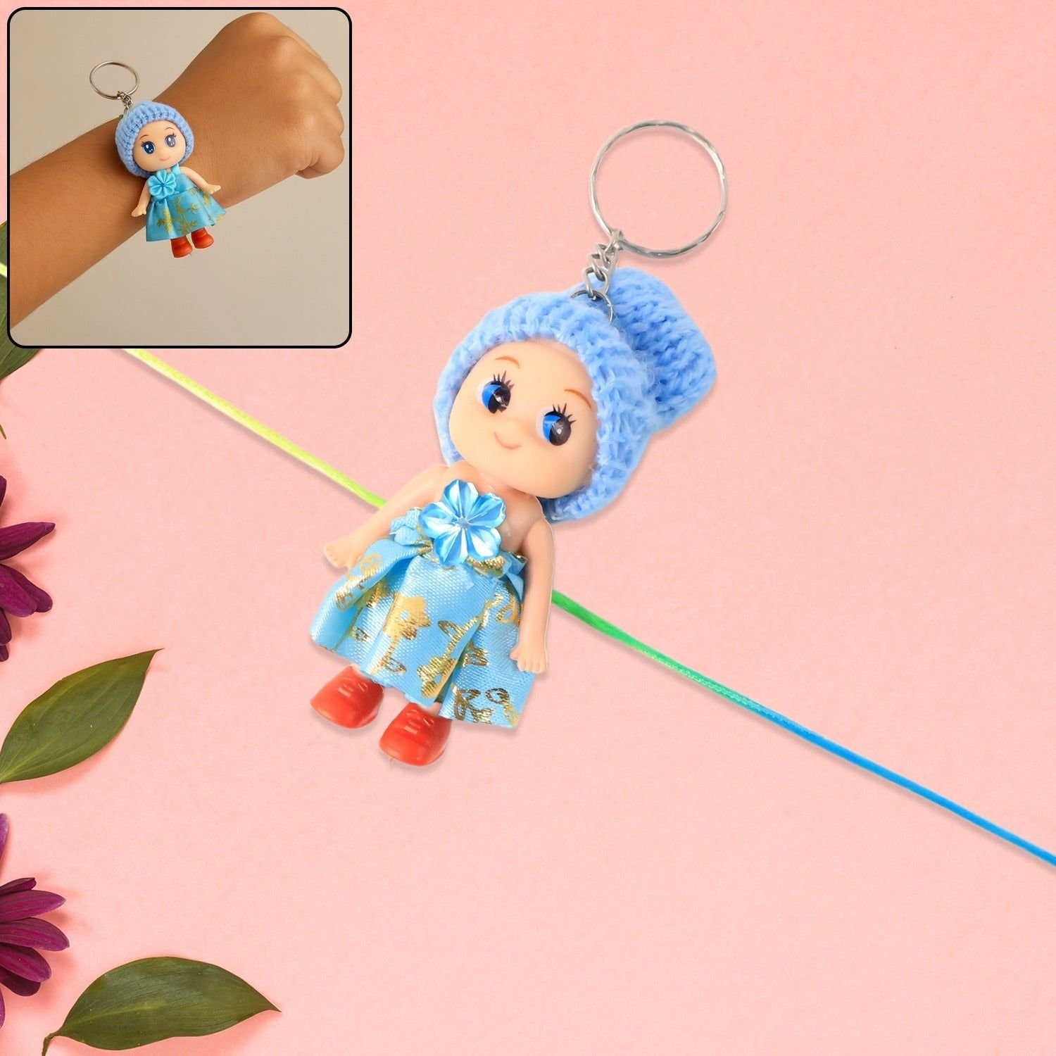 2-in-1 Kids Doll Rakhi cum Keychain – Stylish Soft Toy Rakhi for Raksha Bandhan & Daily Use as Bag or Key Ring (Mix Design) - Image 2