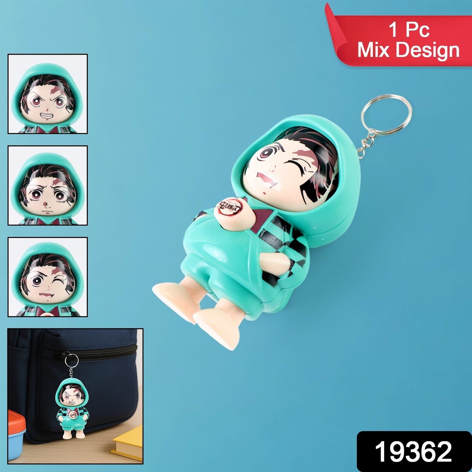 Cartoon Character Design Cute Action Figure Keychain (Mix Design & 1 Pc) - Image 2