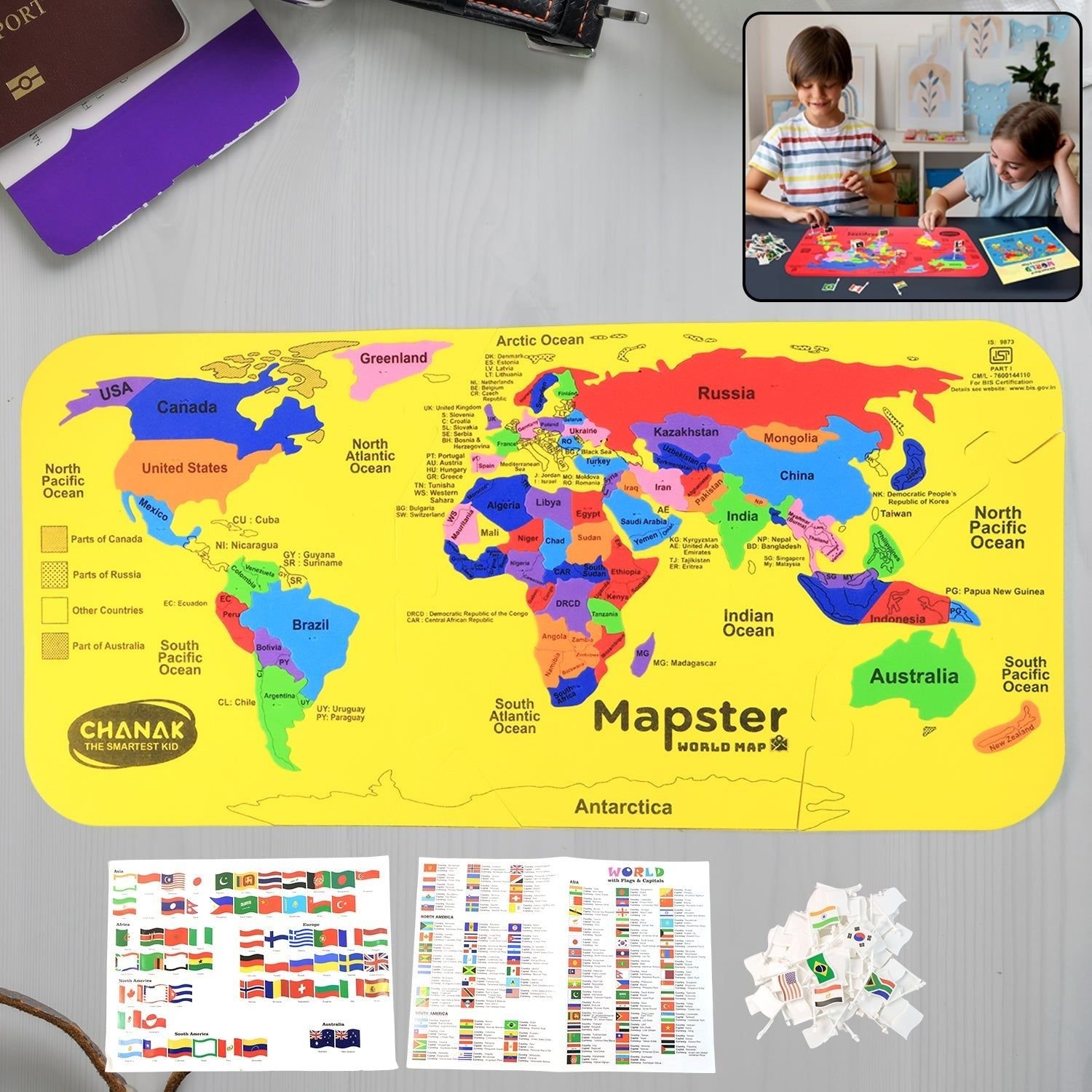 Aditi Mapster World Map EVA Foam Puzzle Set - Image 3