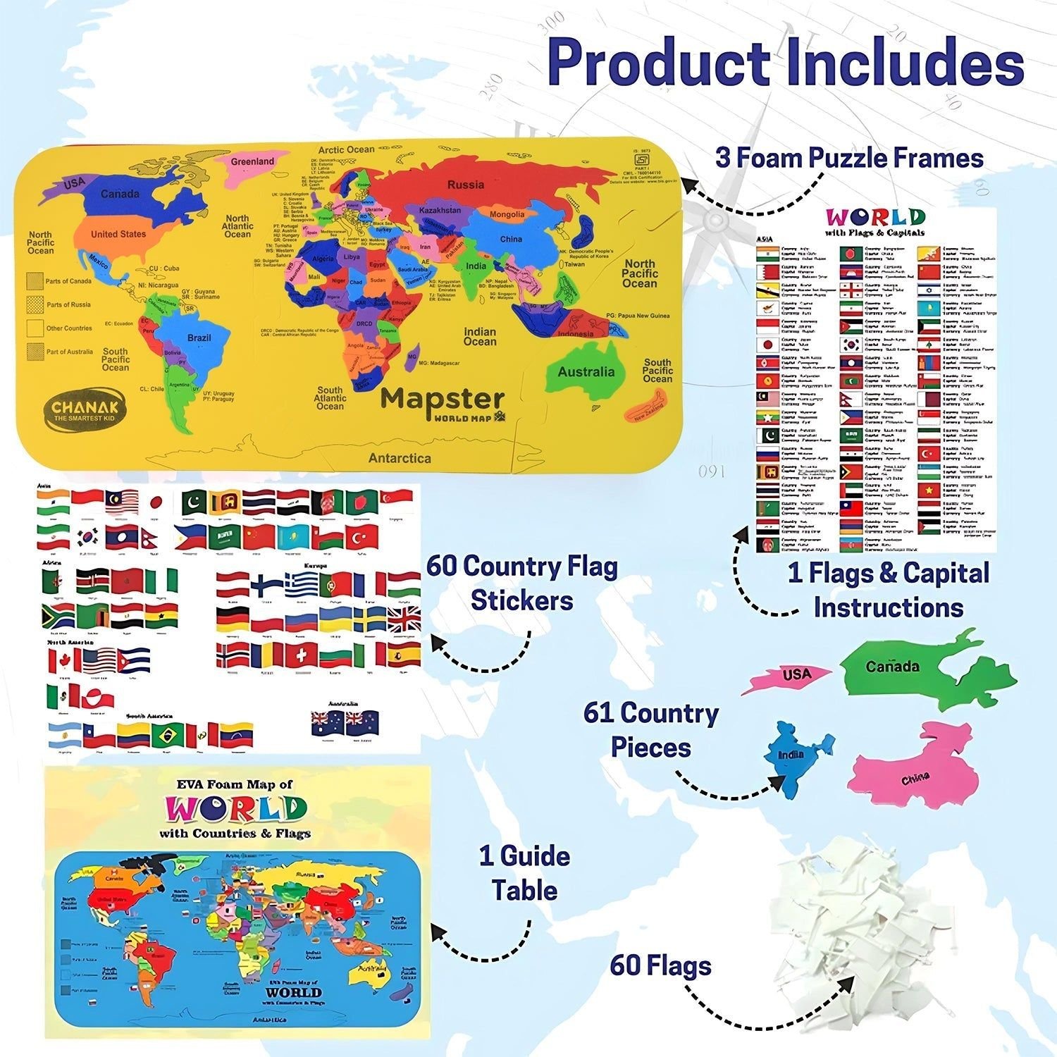 Aditi Mapster World Map EVA Foam Puzzle Set - Image 5