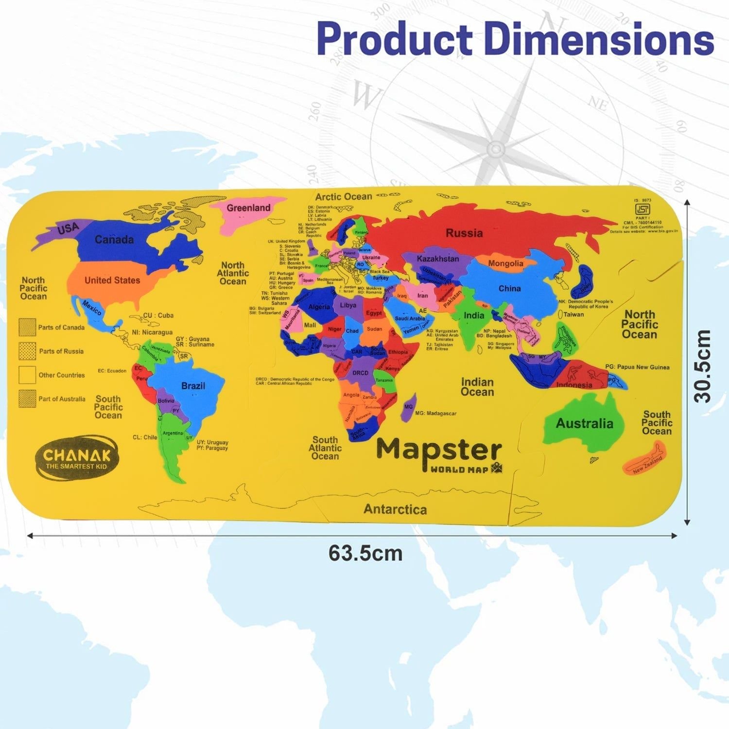 Aditi Mapster World Map EVA Foam Puzzle Set - Image 6