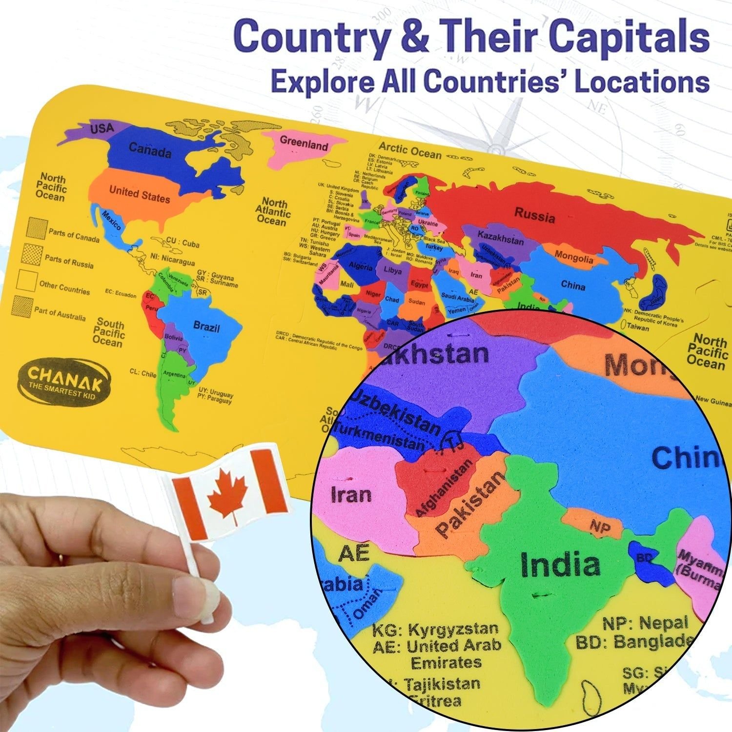 Aditi Mapster World Map EVA Foam Puzzle Set - Image 7