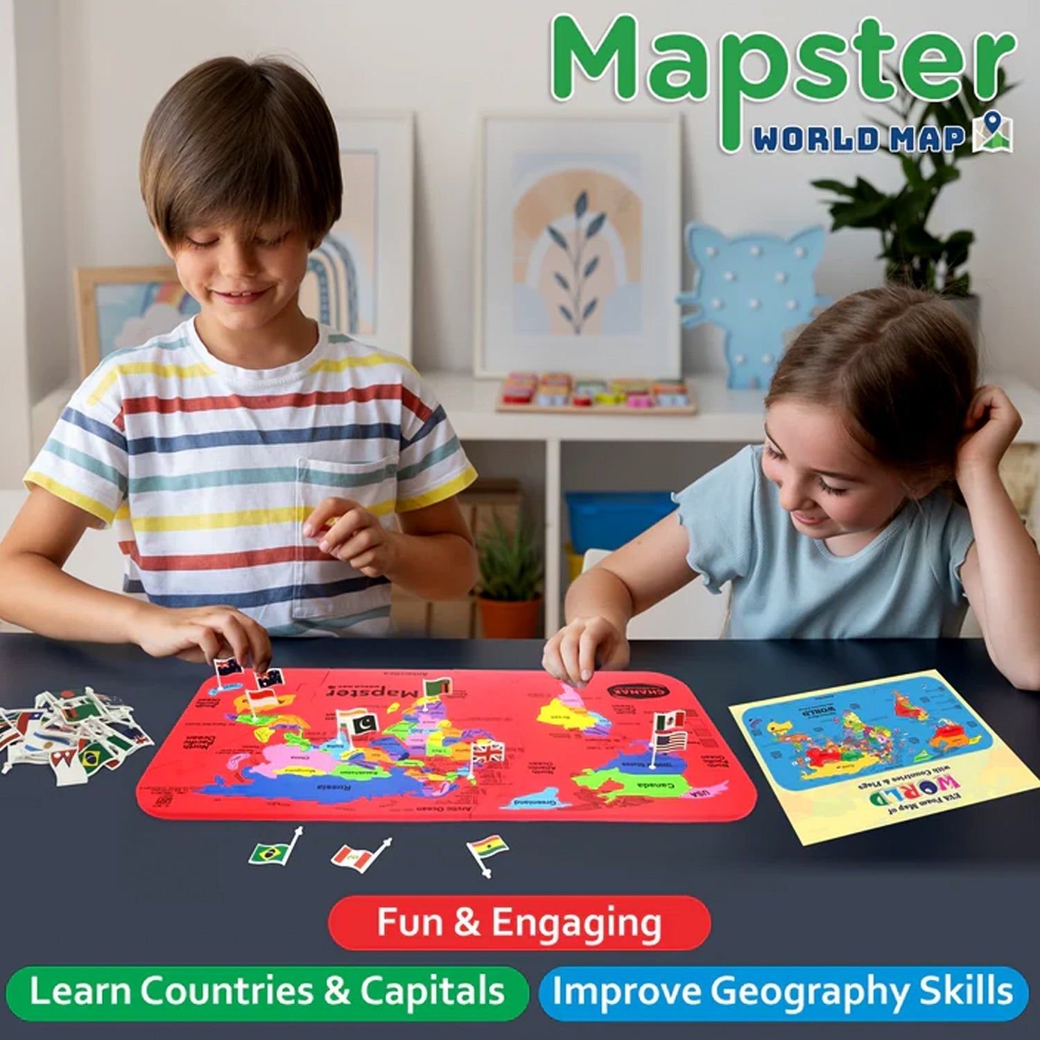 Aditi Mapster World Map EVA Foam Puzzle Set - Image 8