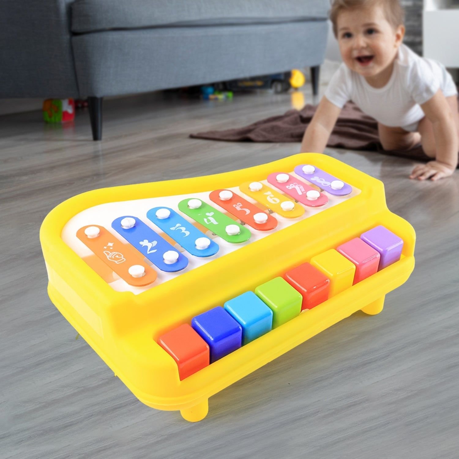 Multi-Function Baby Musical Toy Piano with Xylophone (1 Pc) - Image 5