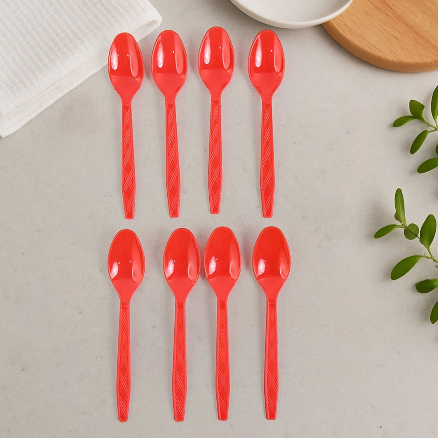 Reusable Home Dining Plastic Spoons (8 Pc) - Image 3
