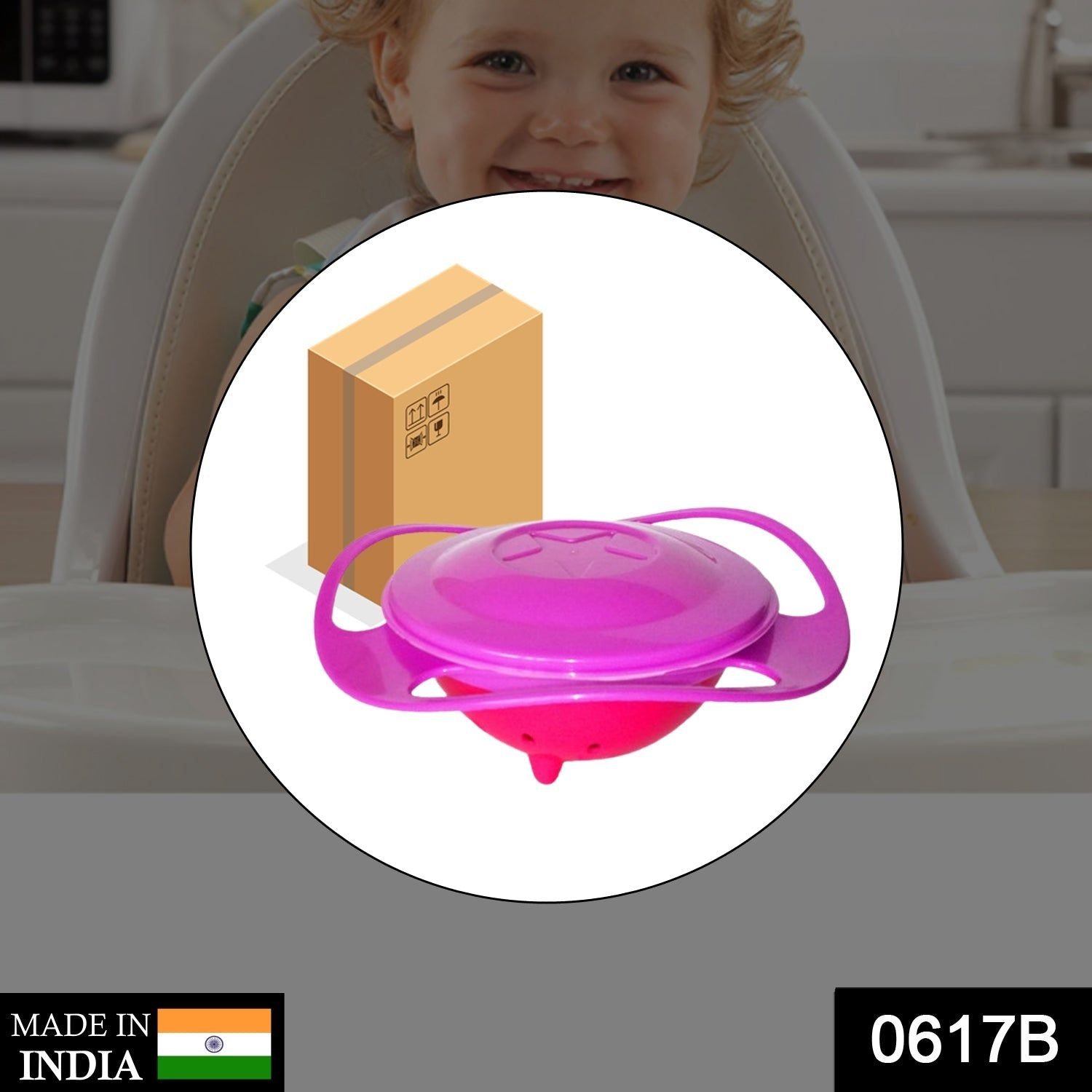 Rotating Baby Bowl used for serving food to kids and toddlers etc. | Assorted Colour - Image 2