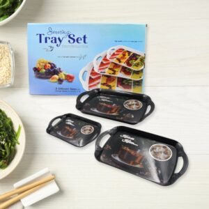 Serving Tray Set (Pack of 3 Pcs / Multicolor / Mix Size) | Assorted Colour