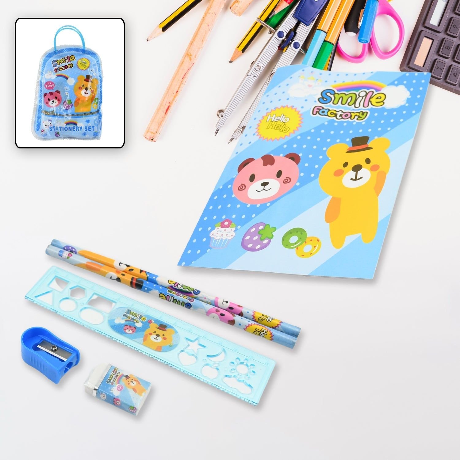 Stationery Kit for Kids - Stationery Set (6 Pcs Set / Mix Design) - Image 2
