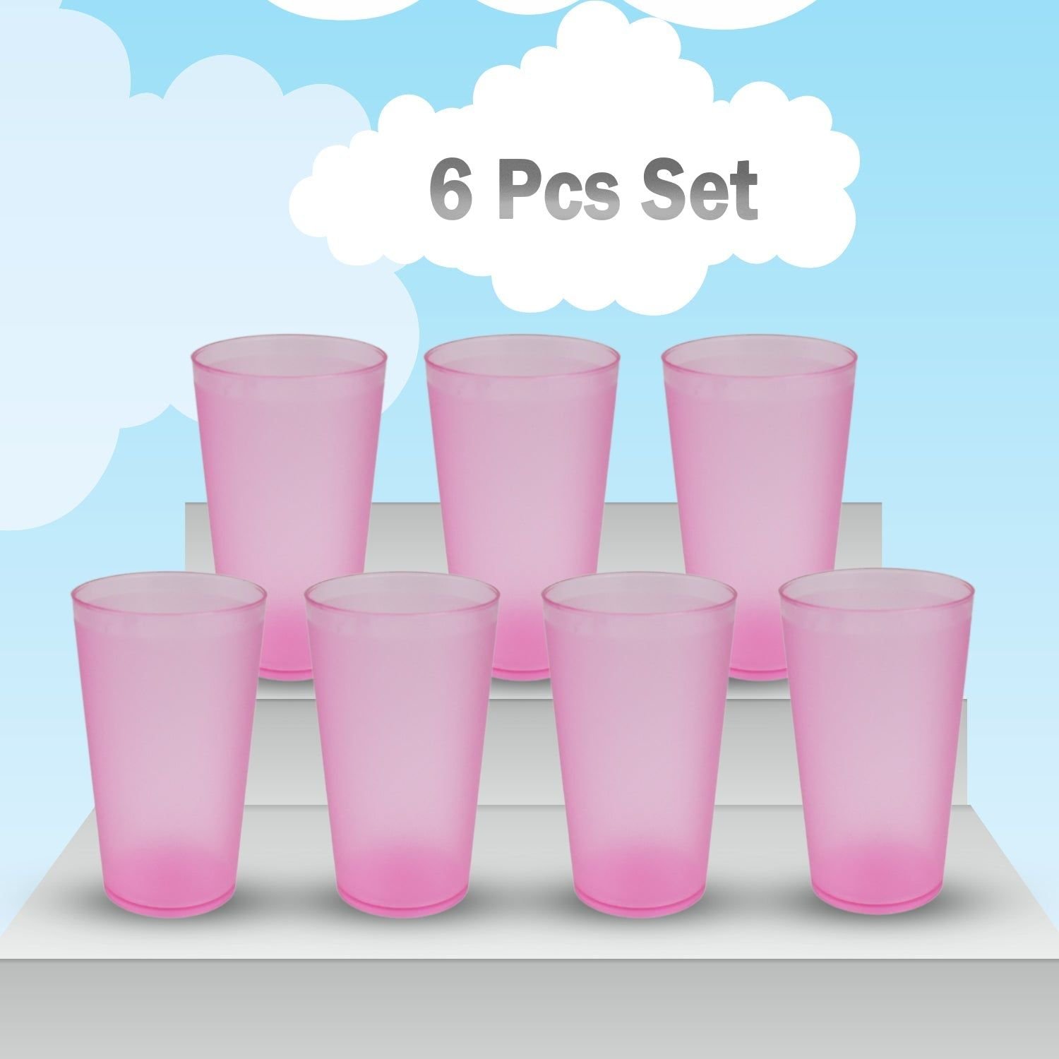 Large Glass Set – Ideal for Kitchens & Offices, Perfect for Water & Beverages (6-Piece) | Assorted Colour - Image 4