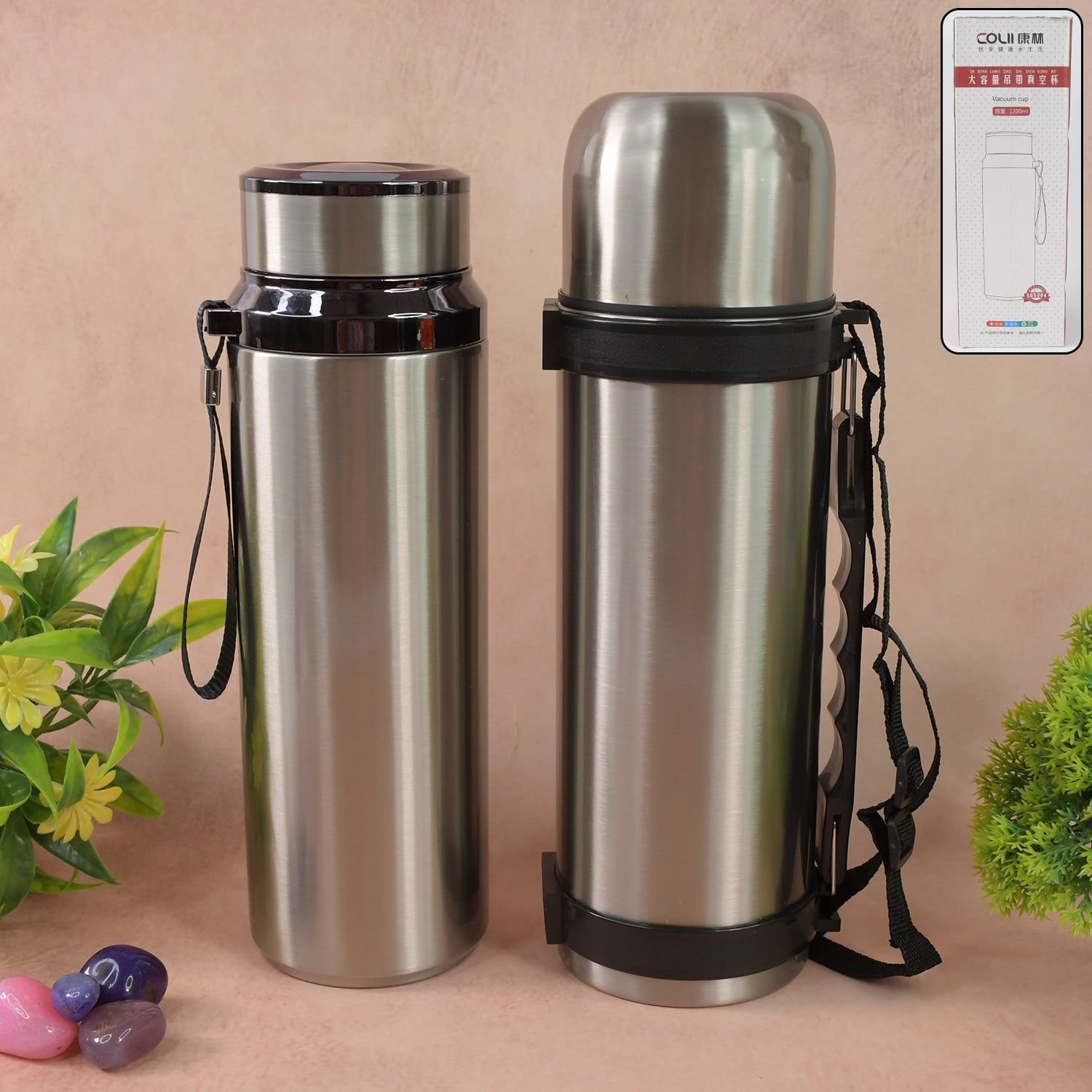 Stainless Steel Insulated Vacuum Bottle (1200ml Approx / Mix Color / 1 Pc) - Image 6