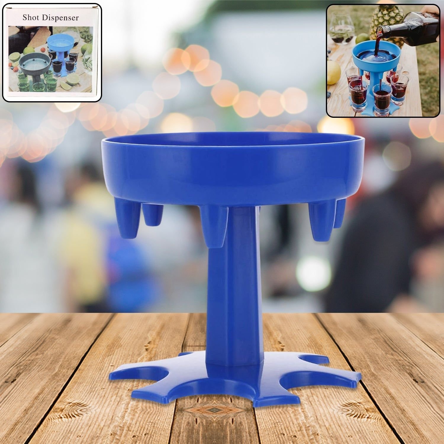 6-Way Plastic Shot Glass Dispenser with Holder Stand (1 Pc) - Image 3