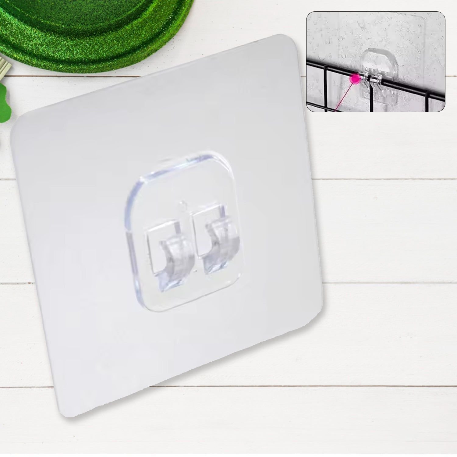 Household Self Adhesive Wall Hooks, Punch-Free Wall-Mounted Hook, Seamless Transparent No Nails Drill Waterproof Hooks for Bathroom, Kitchen, Home (1 Pc) - Image 3