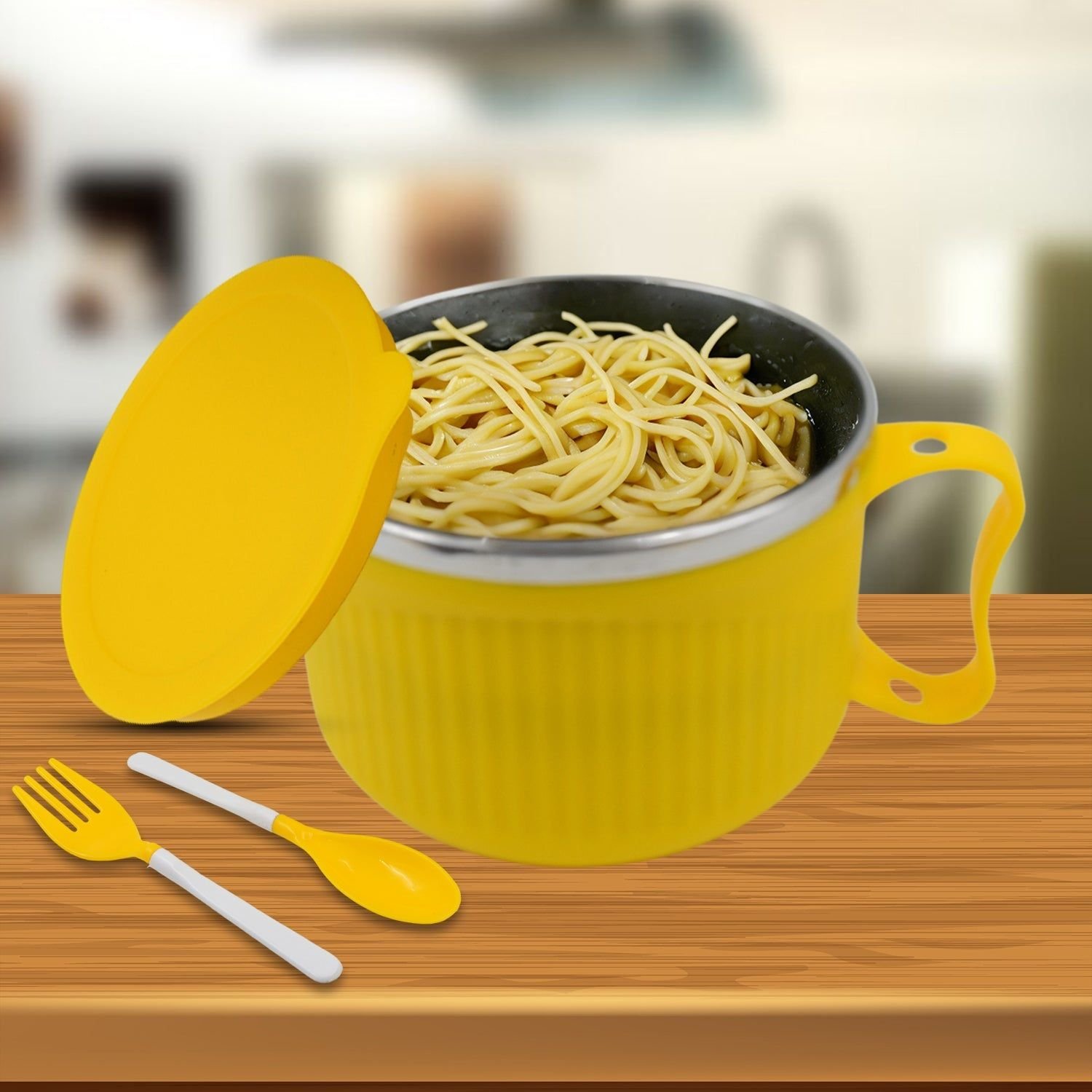 Safe Double-Layer Maggie Bowl with Lid & Handle – Versatile Bowl for Cereals, Fruits, Ramen & More - Image 4