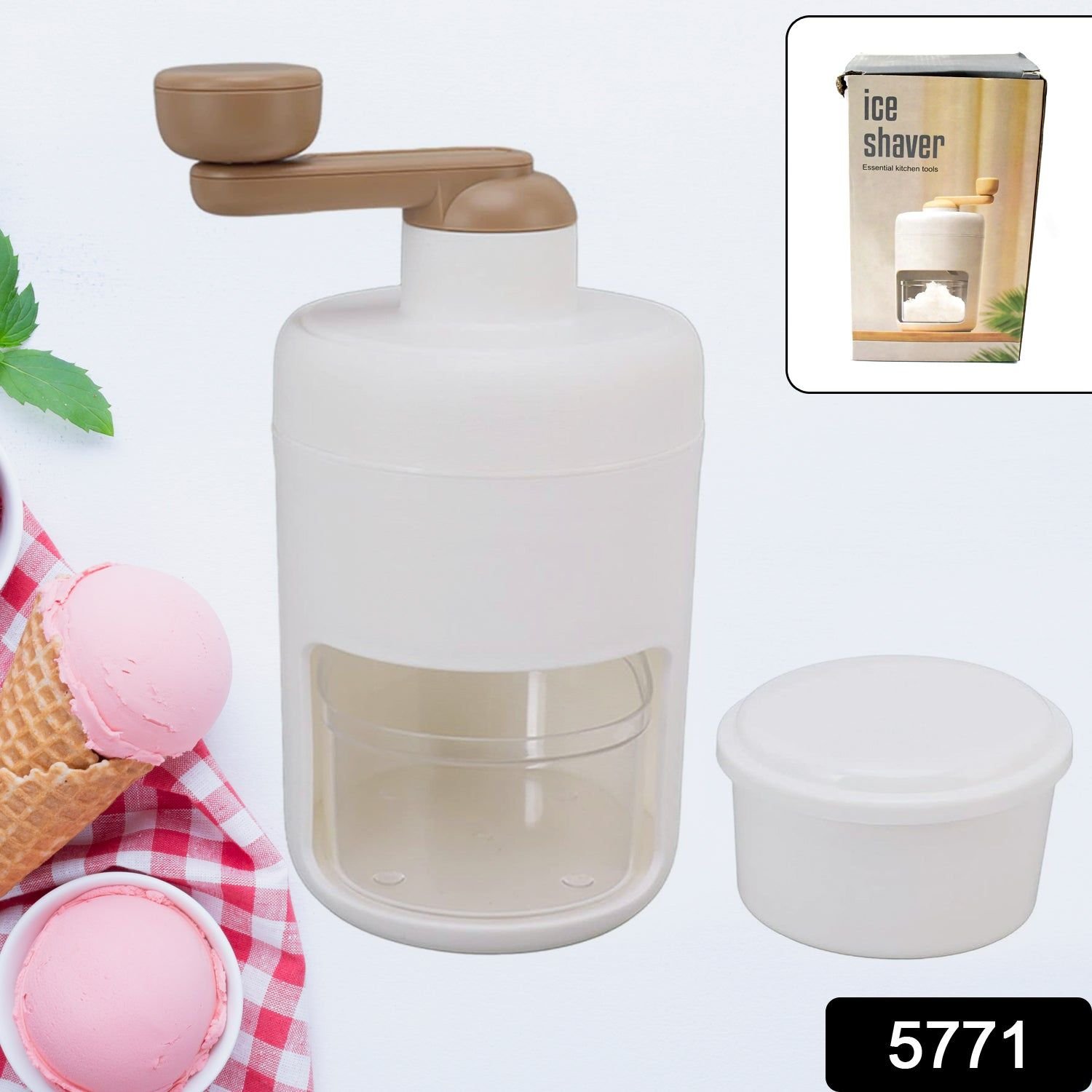Portable Gola Maker and Ice Crusher | Manual Shaved Ice & Smoothie Machine - Image 2
