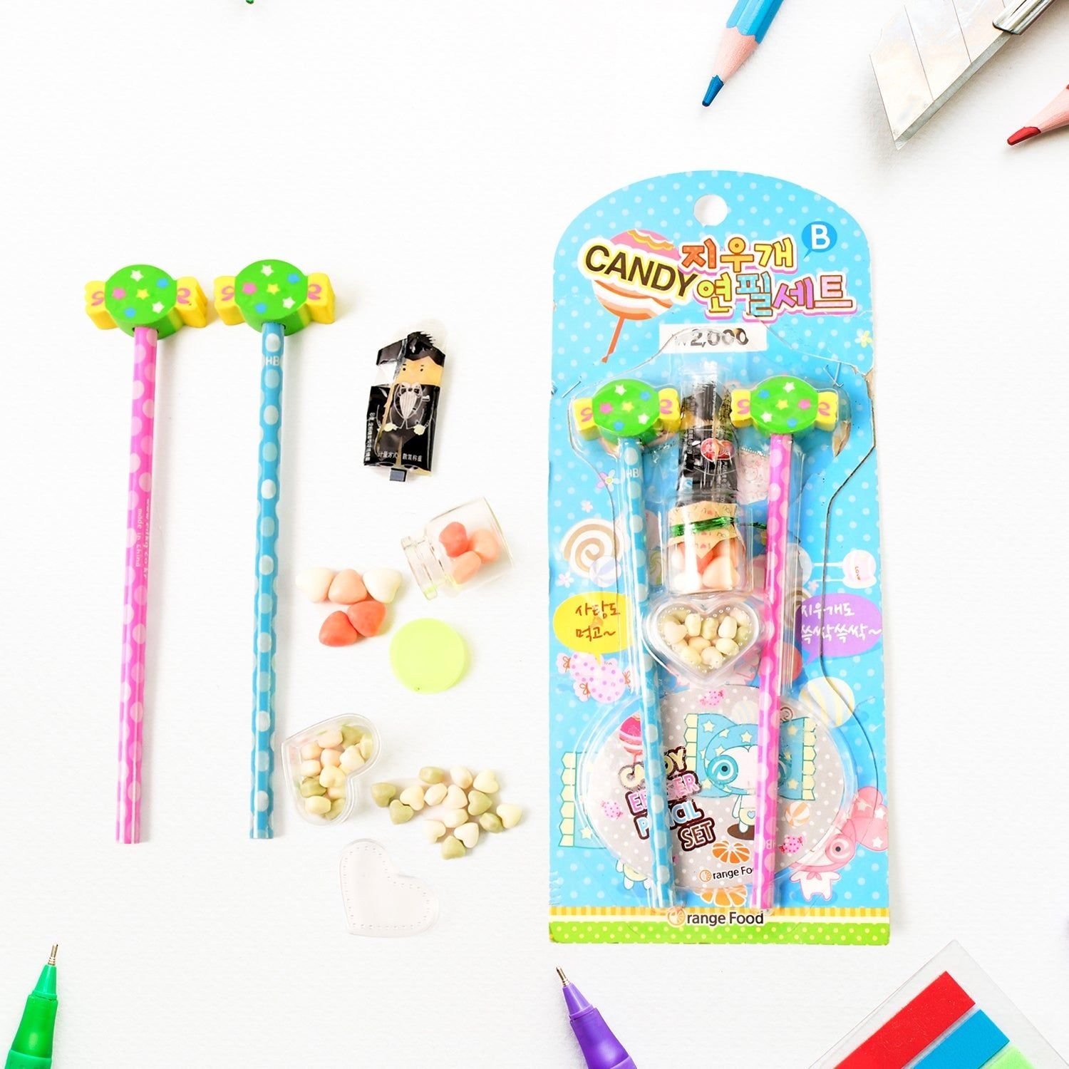 Fun Candy Design Pencil Set with Accessories (1 Set ) - Image 3