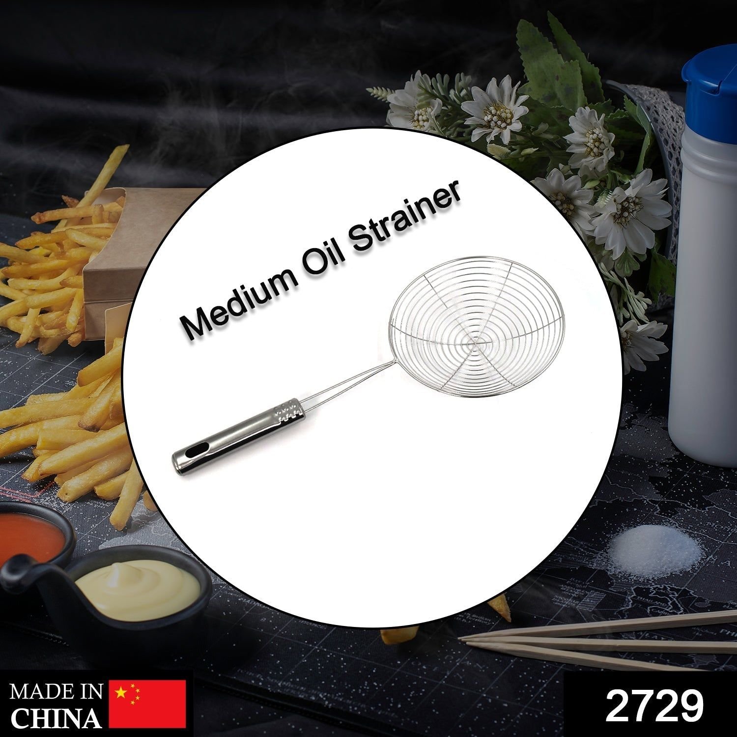 Medium Oil Strainer To Get Perfect Fried Food Stuffs Easily Without Any Problem And Damage. - Image 2