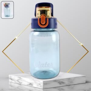 Blue Plastic Leak-Proof Flip Cap & Safty Lock Water Bottle (600ml Approx / 1 Pc)