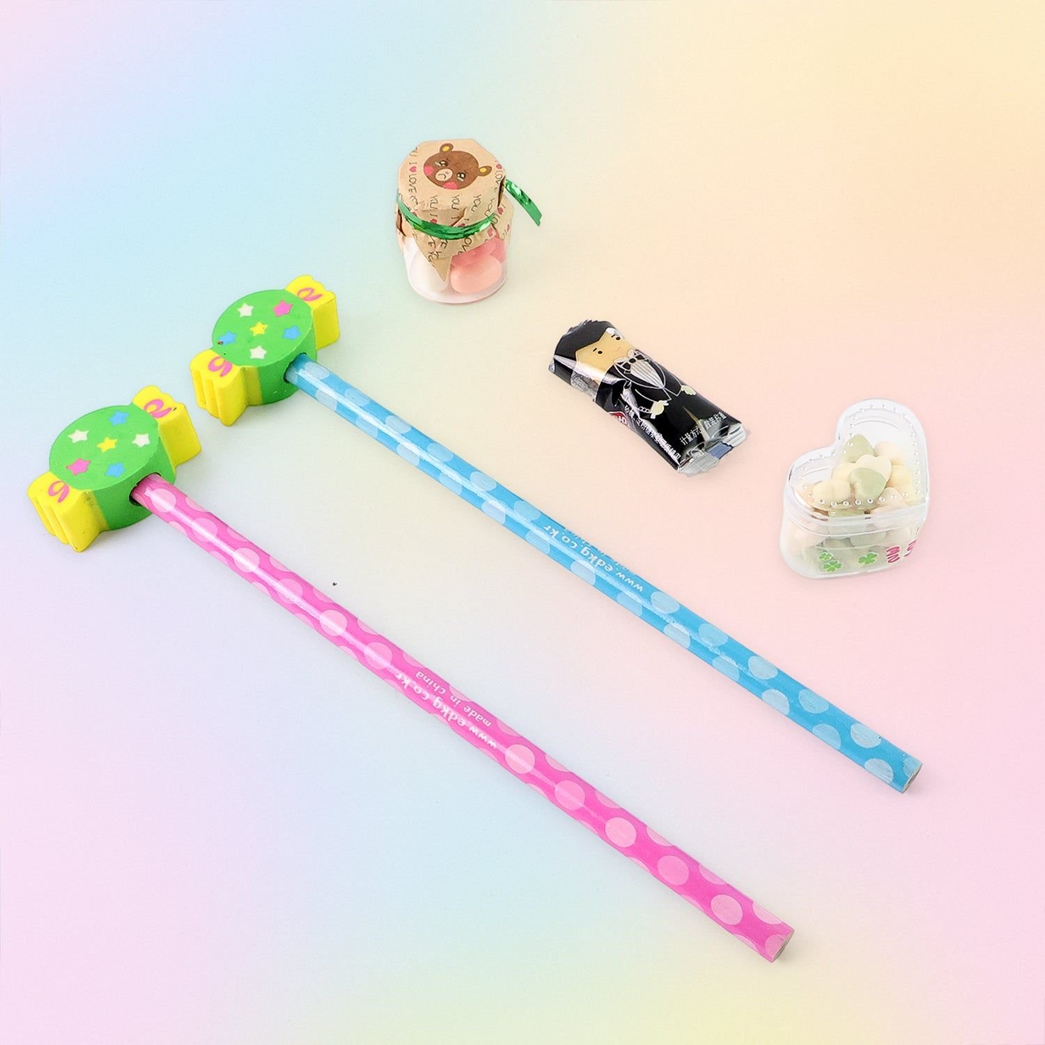 Fun Candy Design Pencil Set with Accessories (1 Set / Mix Design) - Image 9