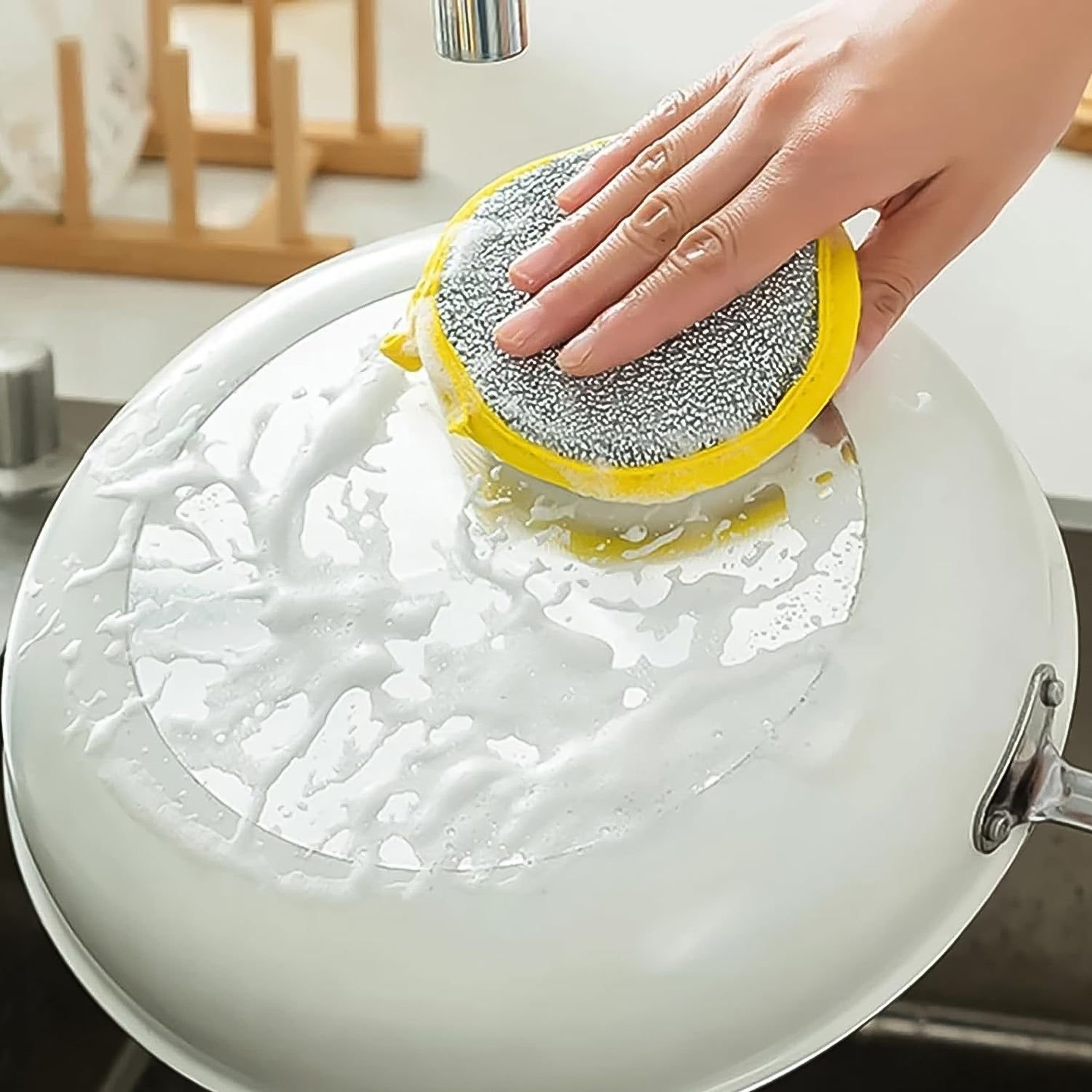 Double Side Dishwashing Sponge Dish Washing Brush (1 Pc) - Image 3