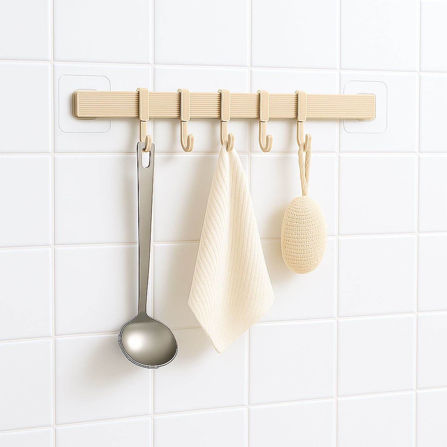 Self-Adhesive 6-Hook Wall Hanging Rack (1 Pc) - Image 6