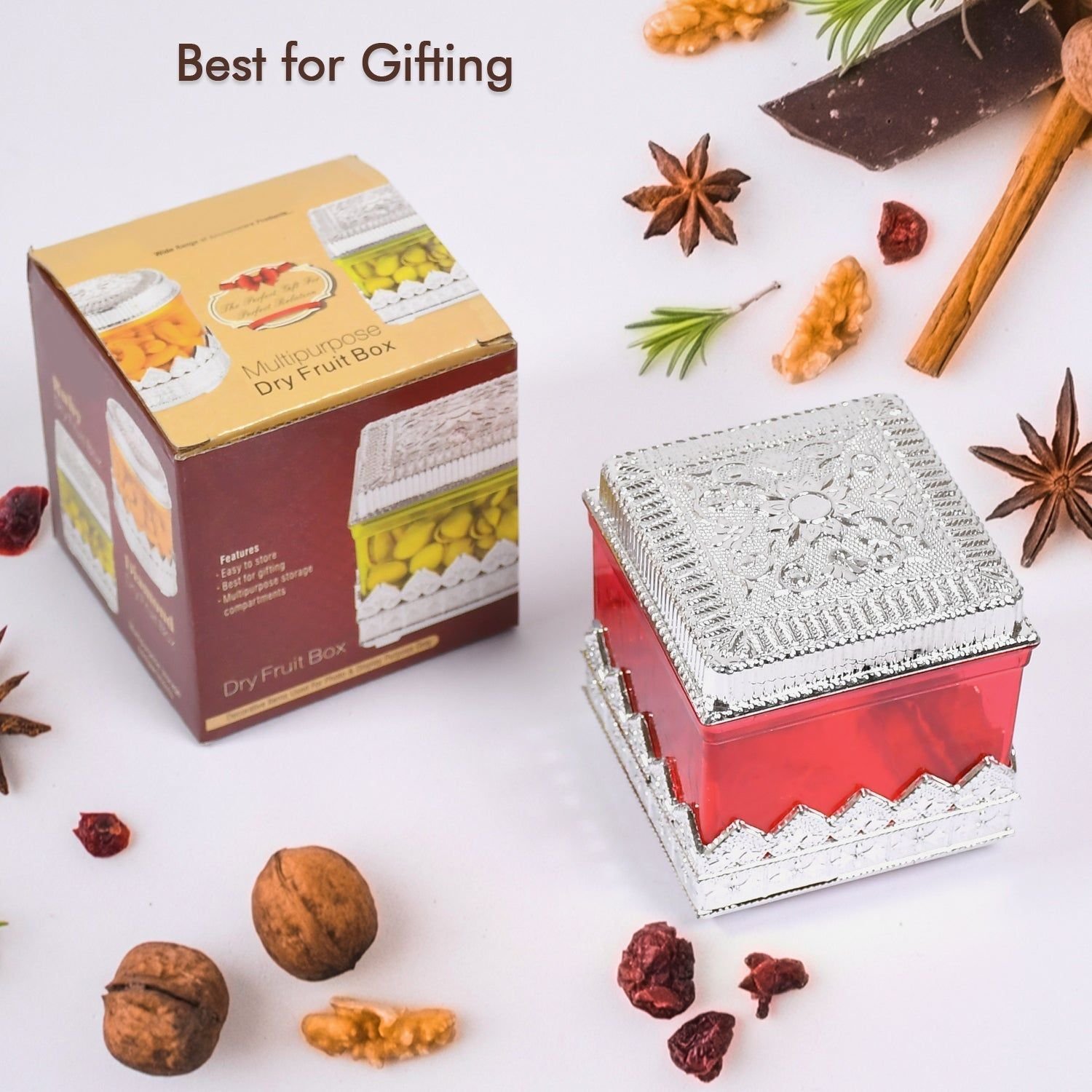 Ruby Dry fruit Storage Container - Attractive Design Box for Home & Kitchen - Image 3