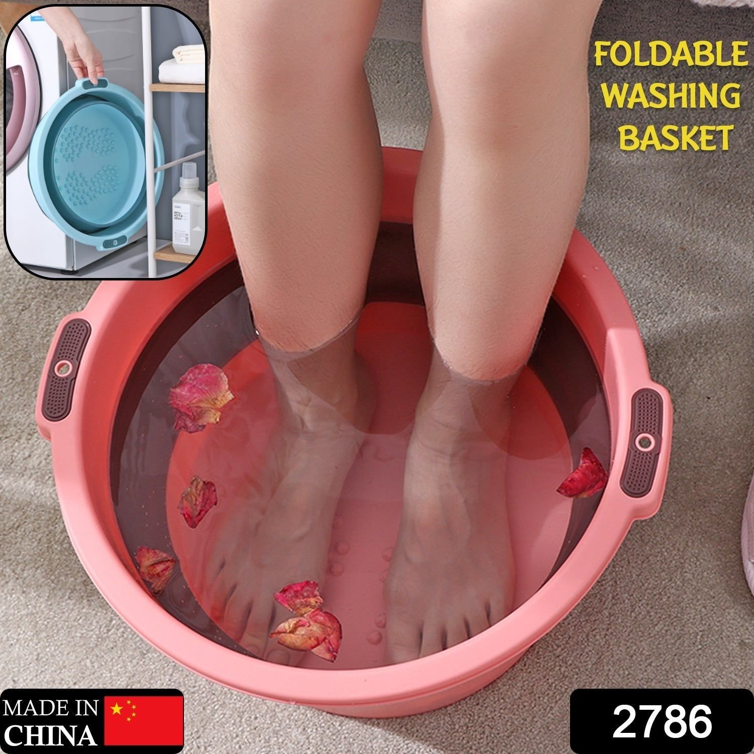 Multi-Purpose Portable Collapsible Folding Tub, with Hanging Hole & Save Storage Space, Also use for Foot Spa. - Image 2