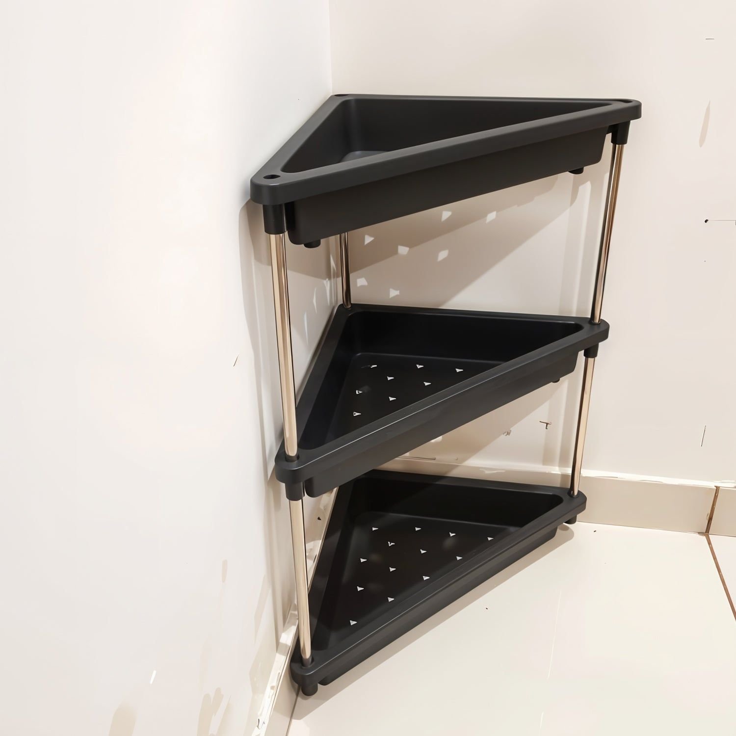 3-Layer Multipurpose Plastic Corner Storage Rack - Image 6