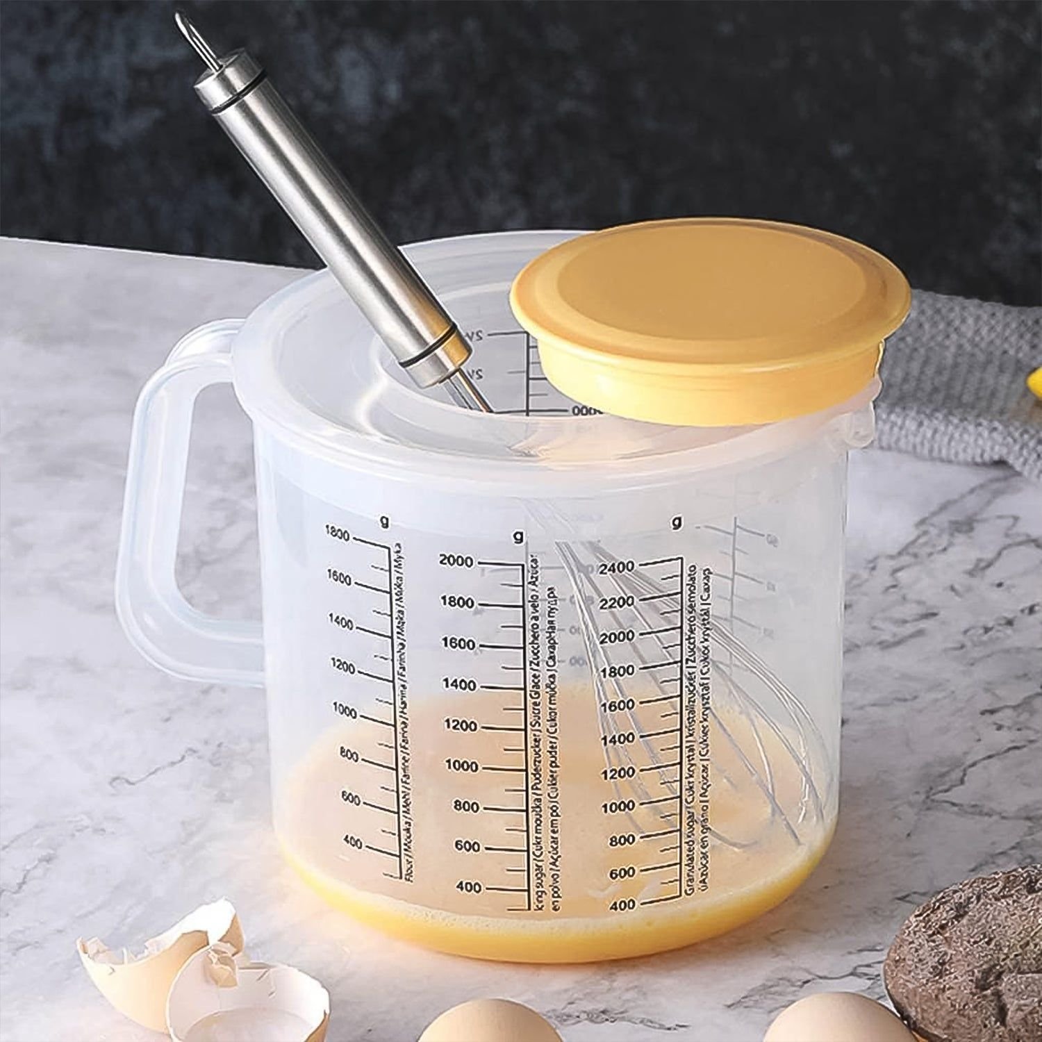 Plastic Baking Measuring Cup 2.5L Measurement with Scale Kitchen Pouring Cup - Image 3