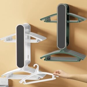 Hanger Organizer Stacker, Wall Mounted Stretchable Clothes Hanger Holder Organizer, Wall Mount Clothes Rack Organizer for Washing Machine, Hanger Stor