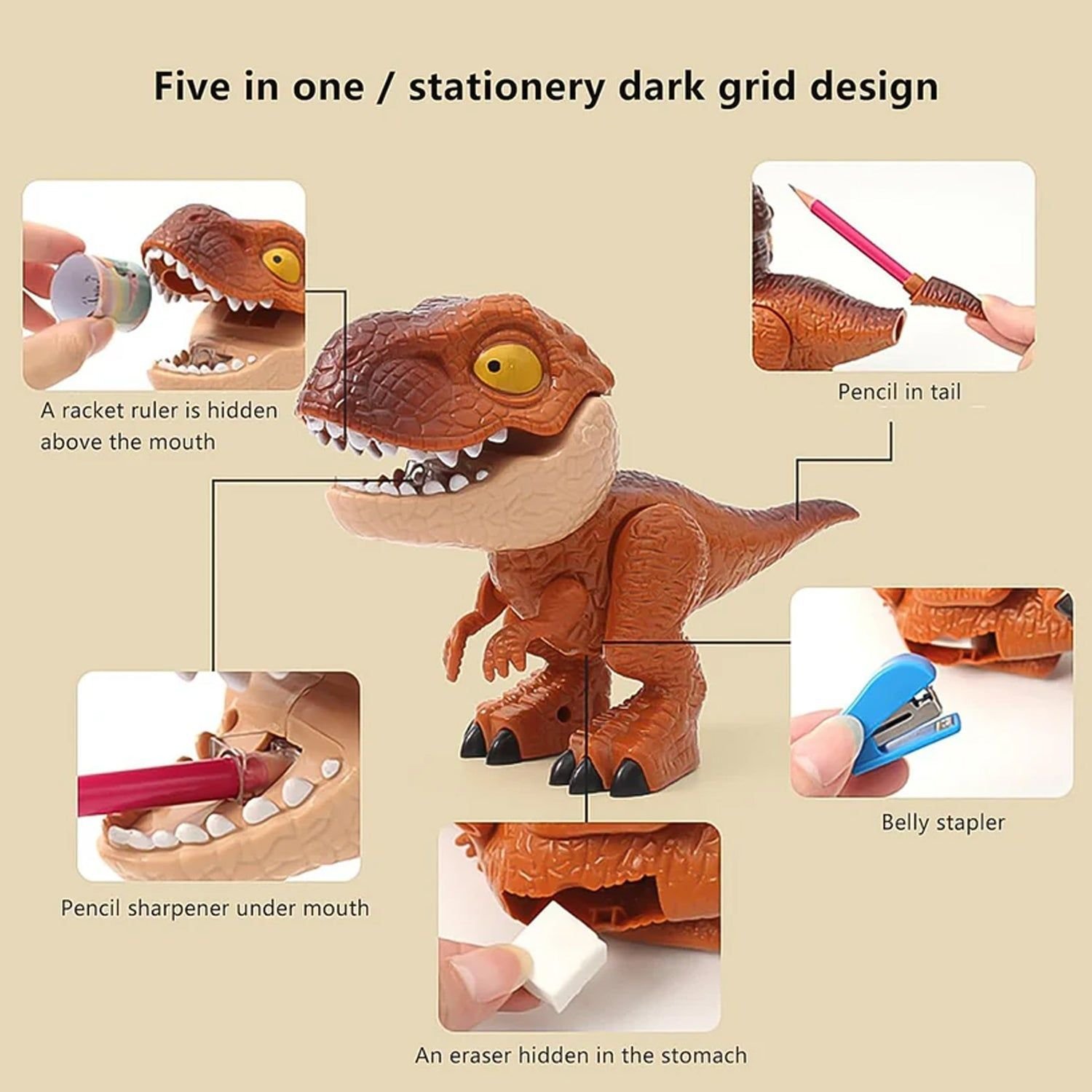 Dinosaur Shaped Stationery Gift Set for Kids Set (Mix Design) - Image 10