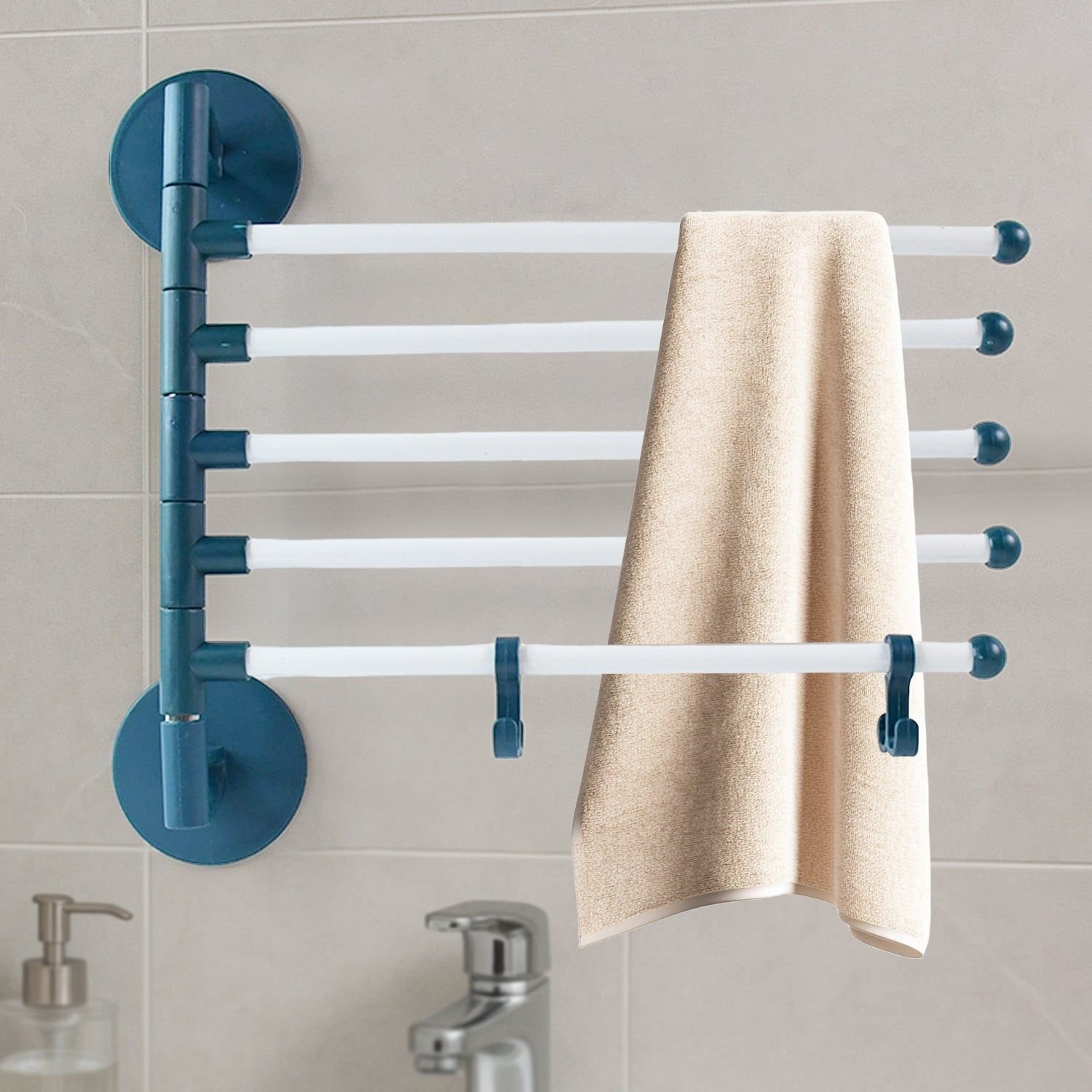 Rotating Bar Wall Mounted Swivel Towel Rack - Image 7