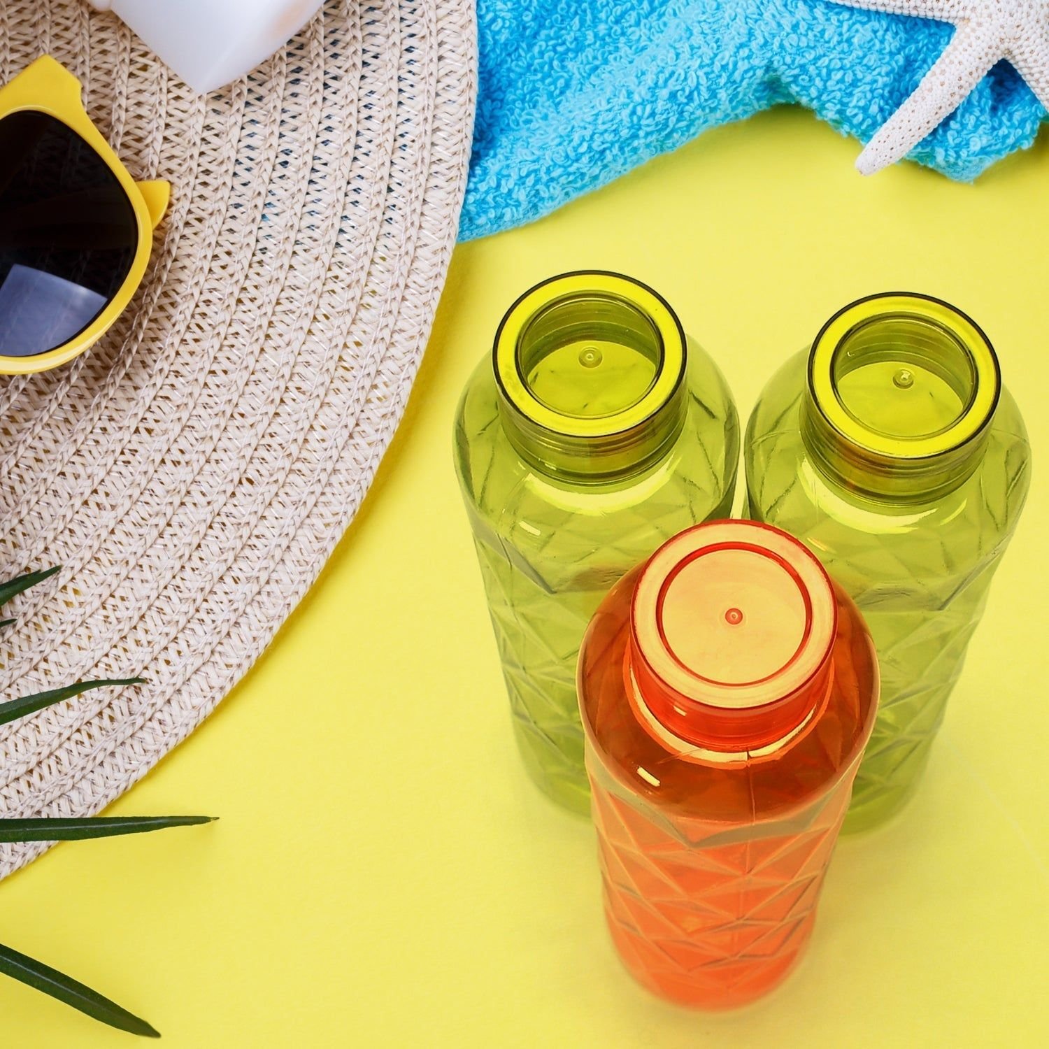 3Pc Set Diamond Cut Bottle Used for storing water and beverages purposes for people. - Image 5