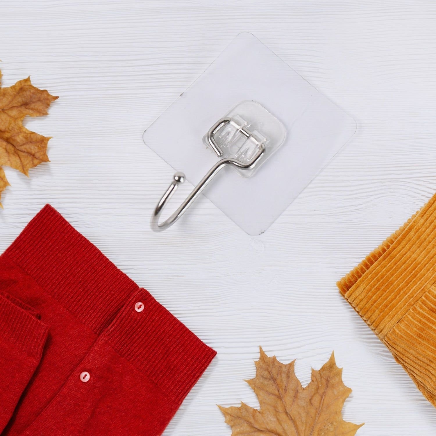 Transparent Large Stainless Steel Self Adhesive Wall Hooks (1 Pc) - Image 5
