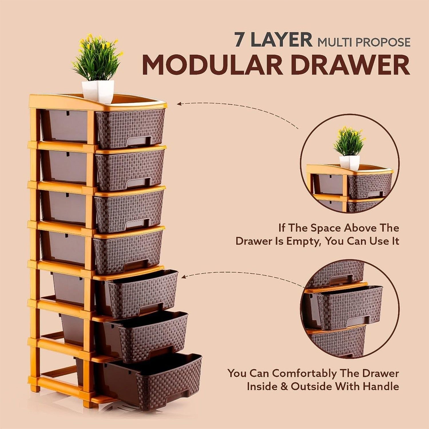 7-Layer Multipurpose Plastic Storage Drawer Organizer - Image 8