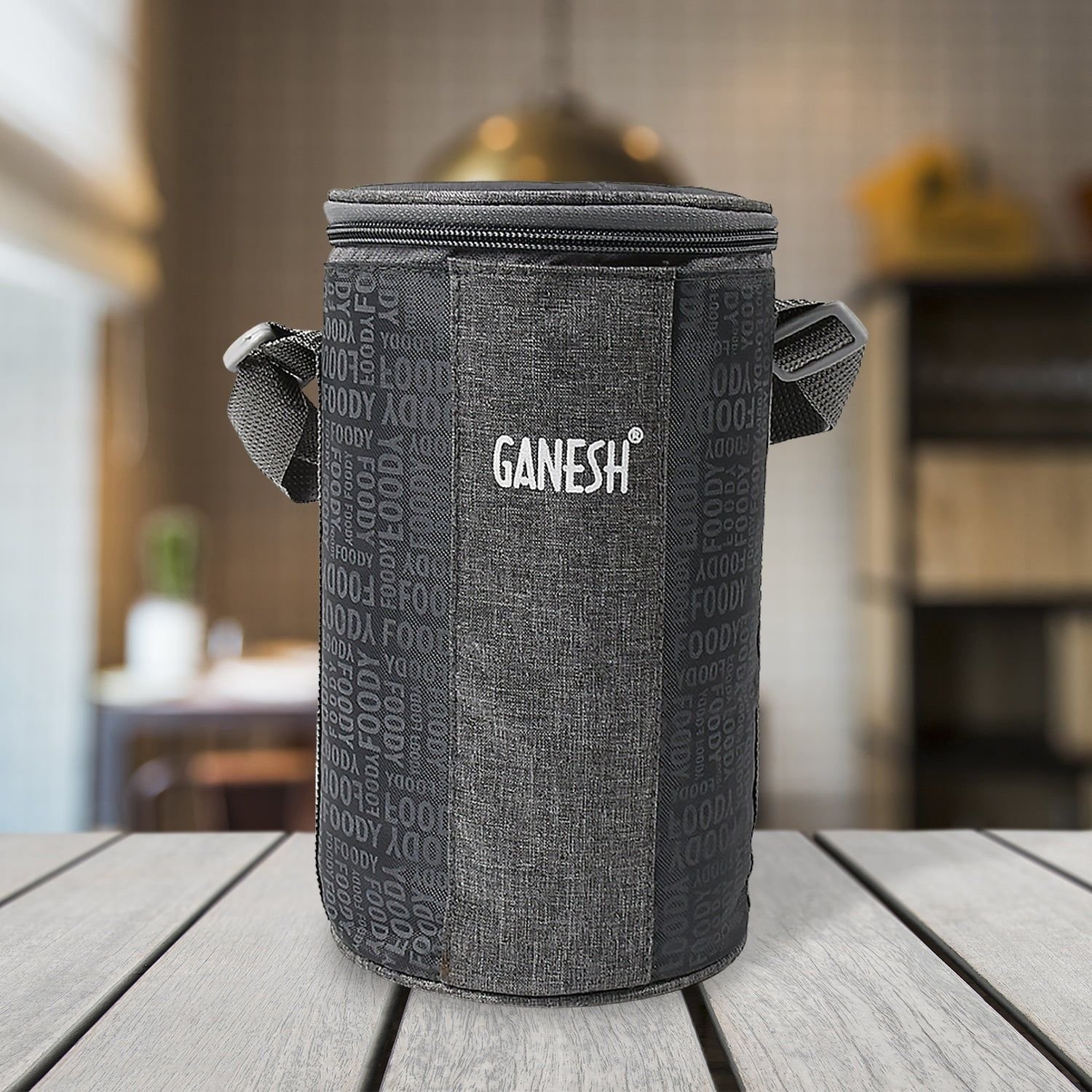 Ganesh 4In1 Tiffin Box-Lunch Box | 3 Stainless Steel Containers 300 Ml Approx & Plastic Salad Container 200 Ml Approx| Plastic lid Box | Round Zip Bag | Leak Proof | Microwave Safe for Office, College and School for Men, Women - Image 3