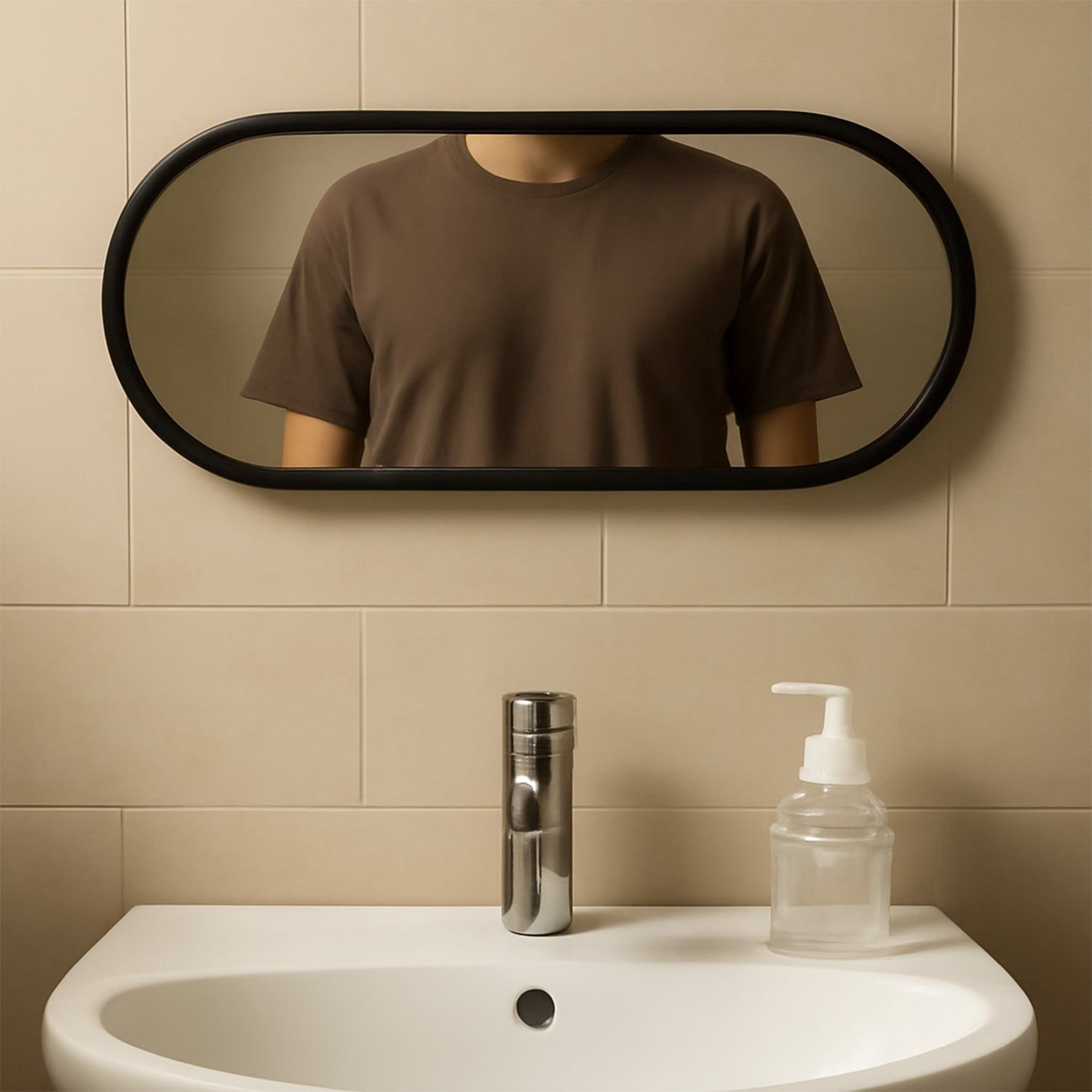 Modern Oval Wall-Mounted Bathroom Mirror (1 Pc) - Image 5